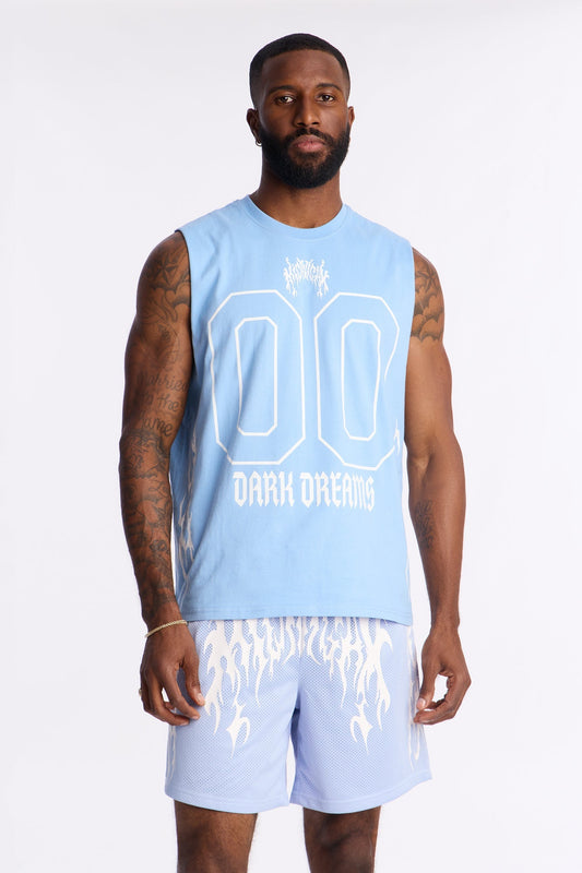 Midnight Anthem Graphic Muscle Tee - Blue/combo