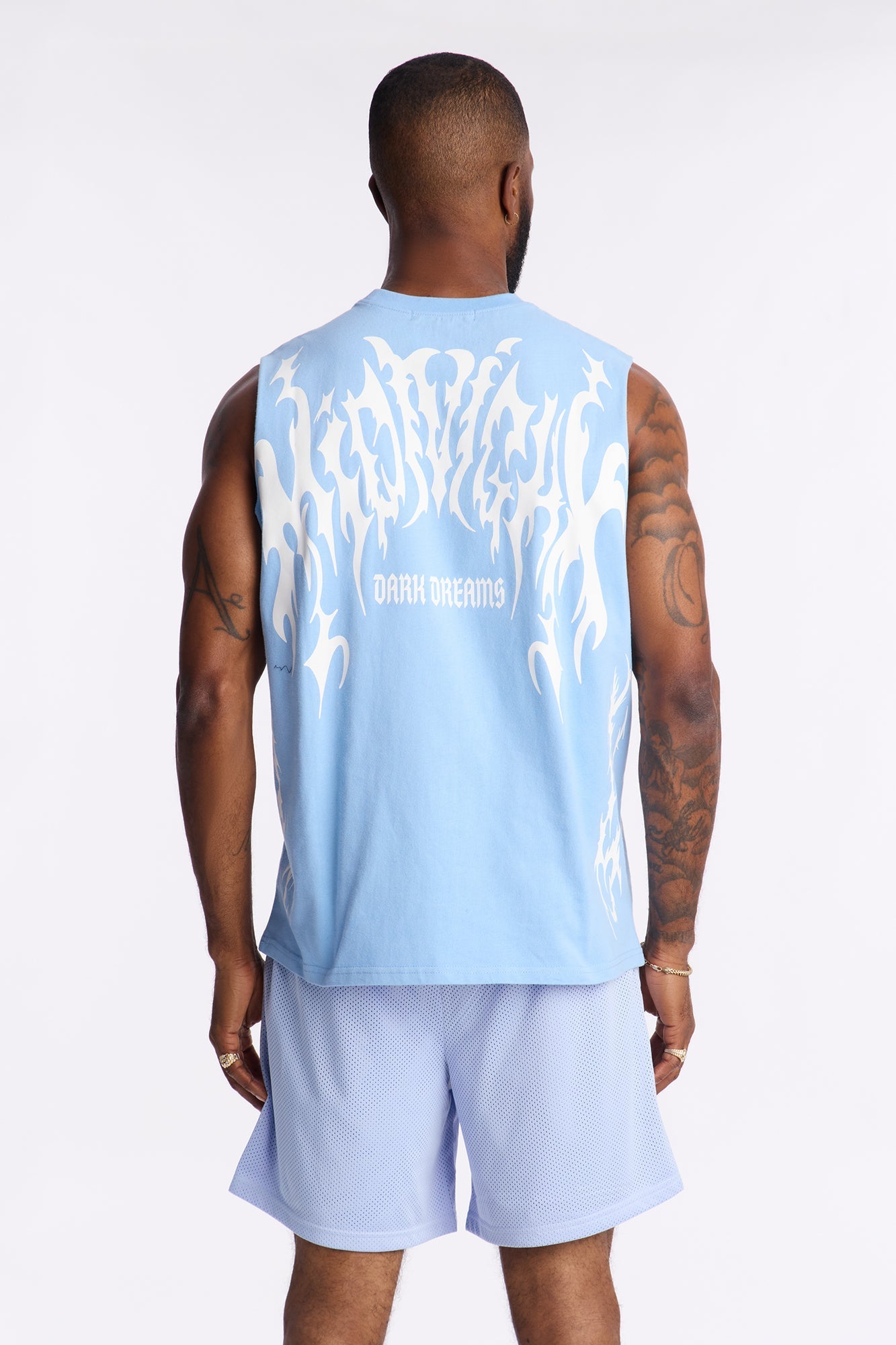 Midnight Anthem Graphic Muscle Tee - Blue/combo