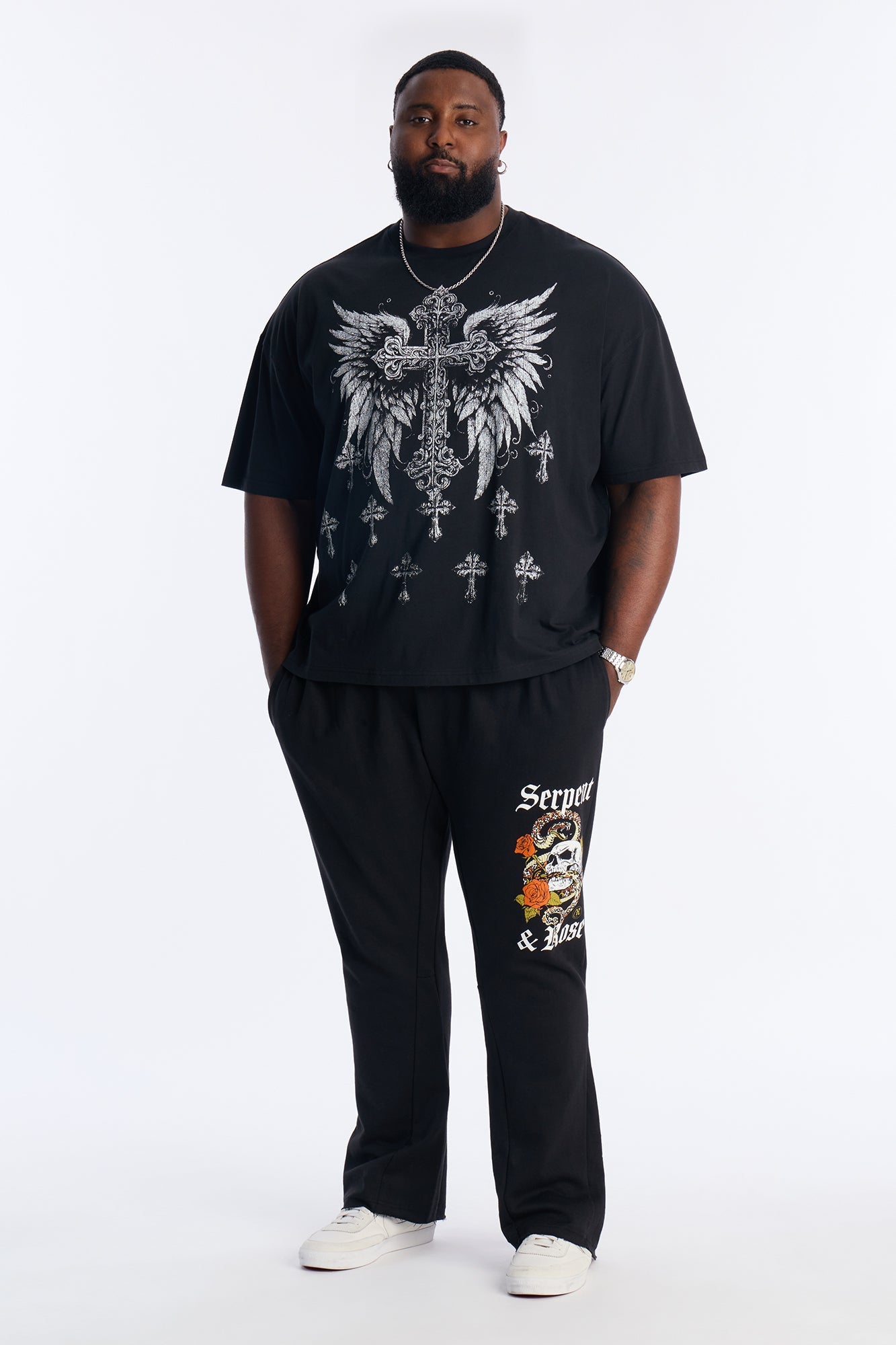 Crosses Forever Oversized Short Sleeve Tee - Black
