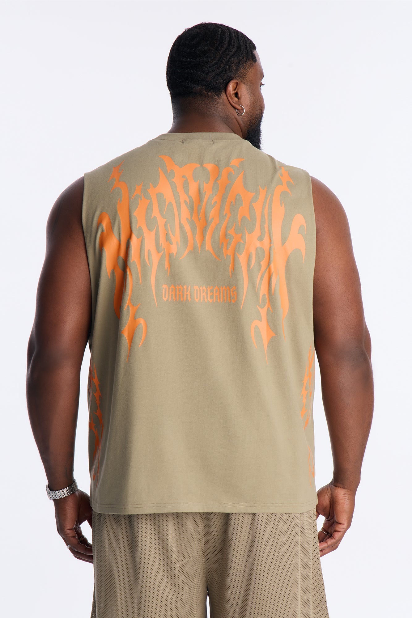Midnight Anthem Graphic Muscle Tee - Olive/combo