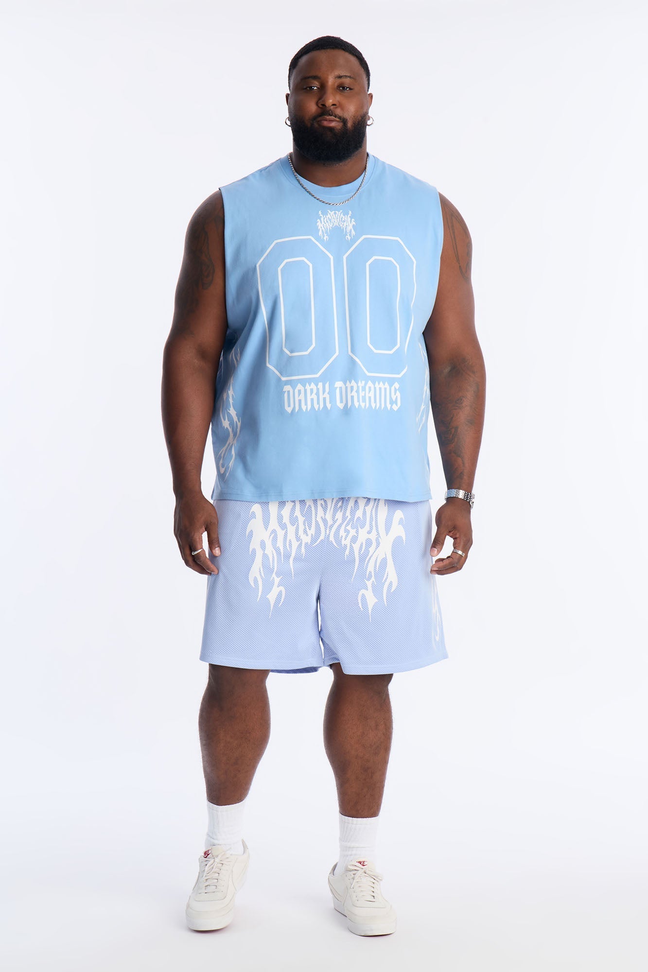 Midnight Anthem Graphic Muscle Tee - Blue/combo