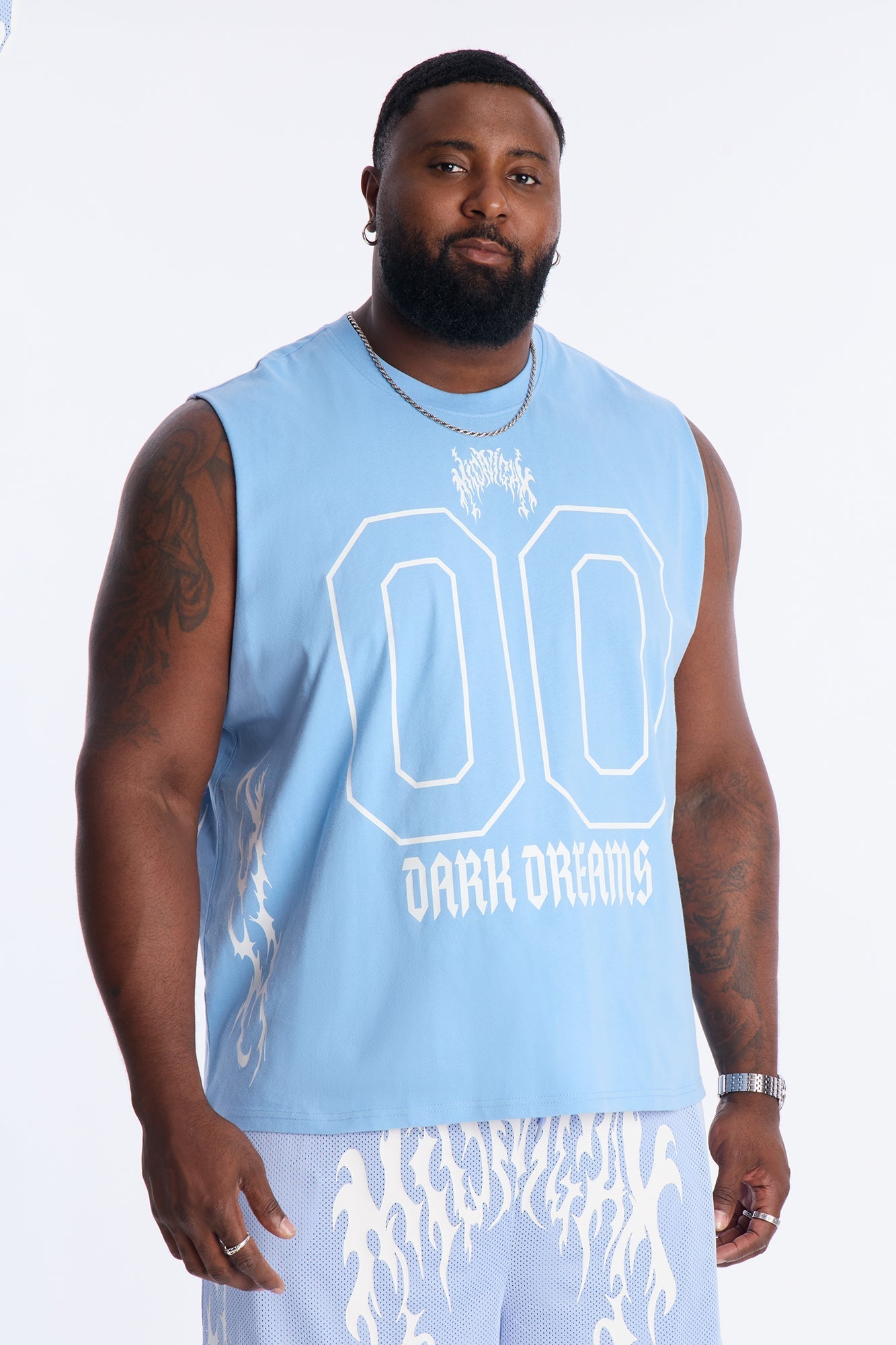Midnight Anthem Graphic Muscle Tee - Blue/combo