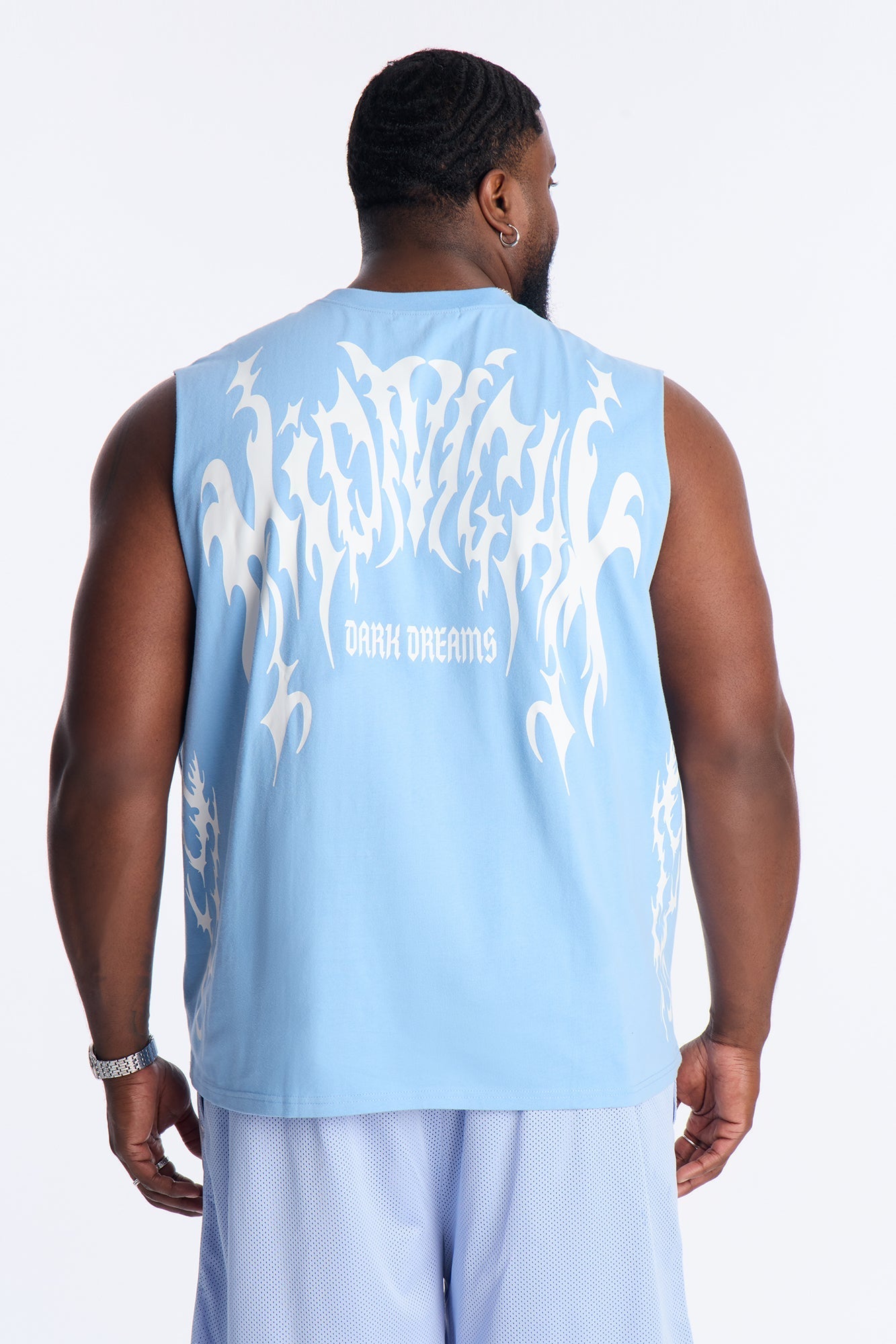Midnight Anthem Graphic Muscle Tee - Blue/combo