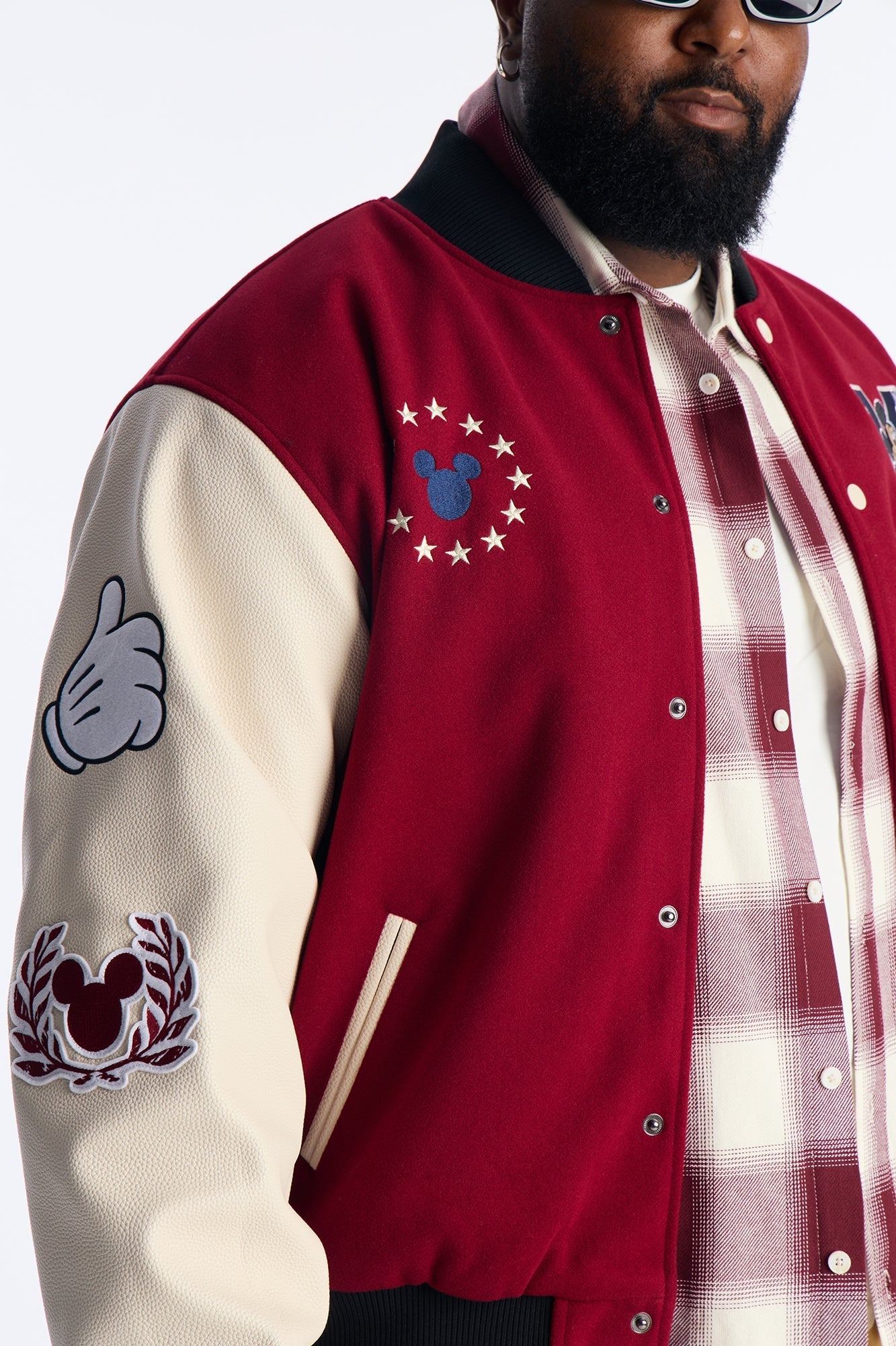 Disney Mickey Mickey Varsity Jacket - Burgundy