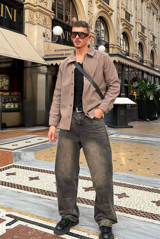 Baggy Dark Wave Jeans - Black Wash