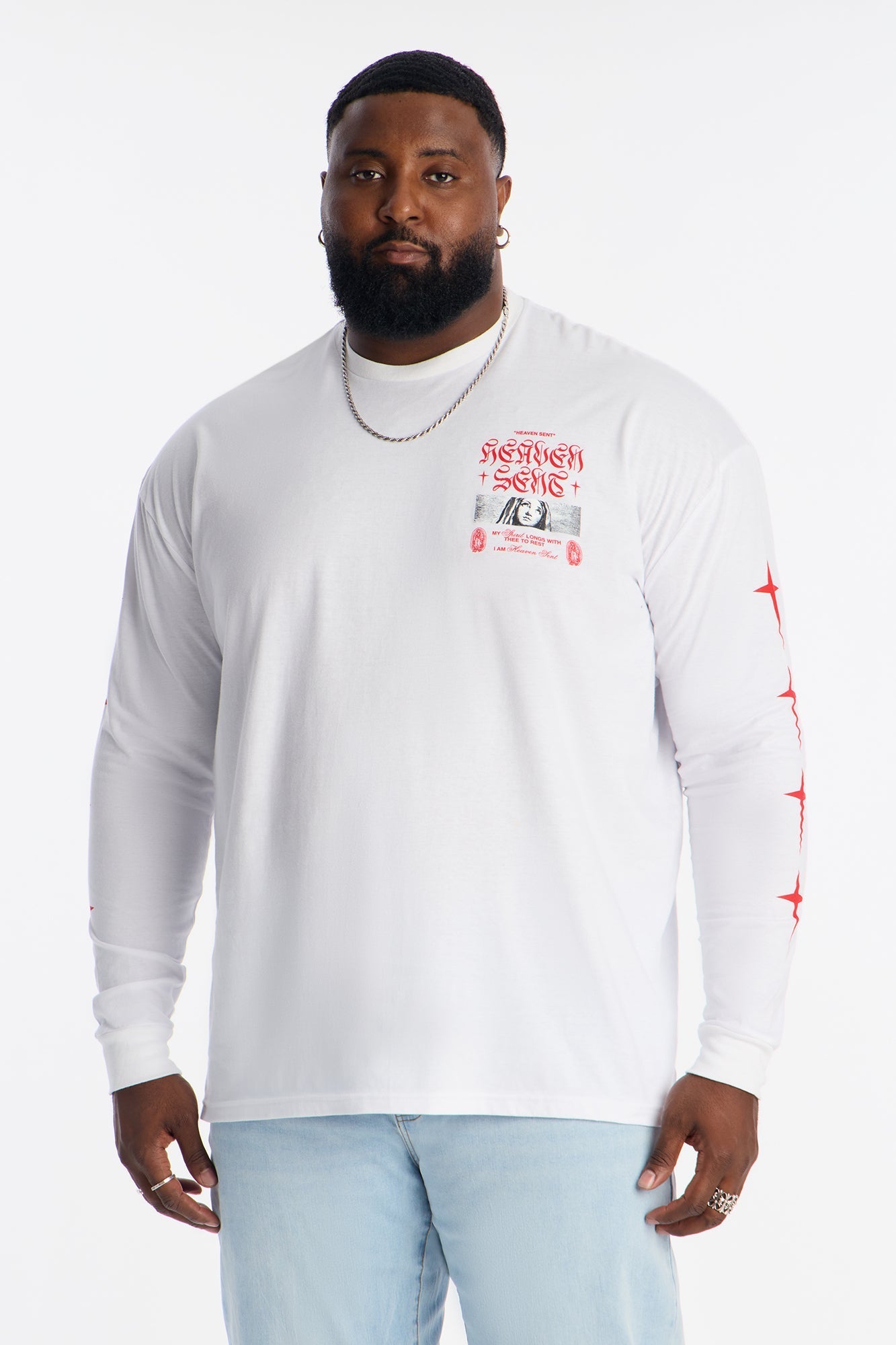 Heaven Sent Crusade Long Sleeve Tee - White