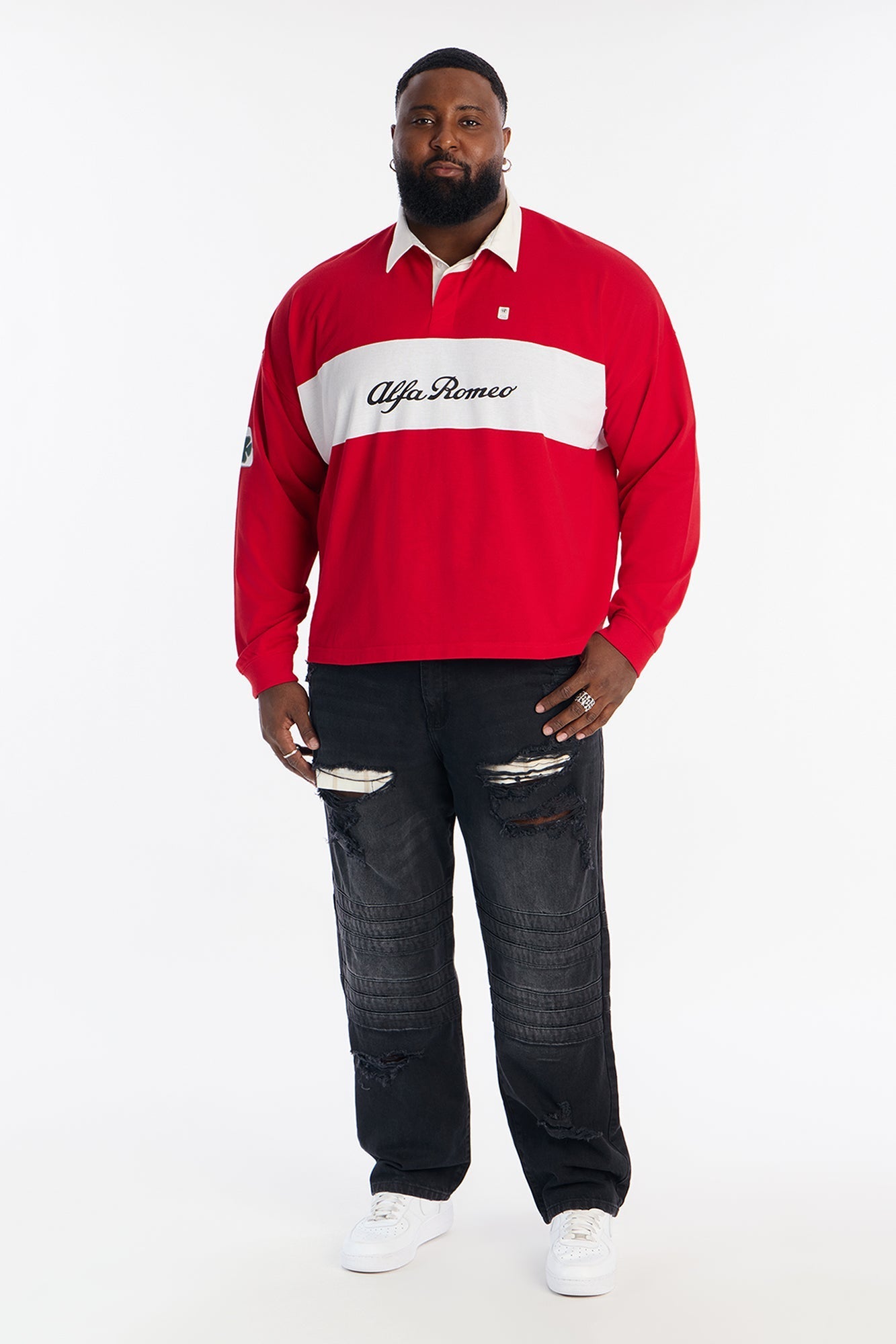 Alfa Romeo Long Sleeve Polo - Red/combo