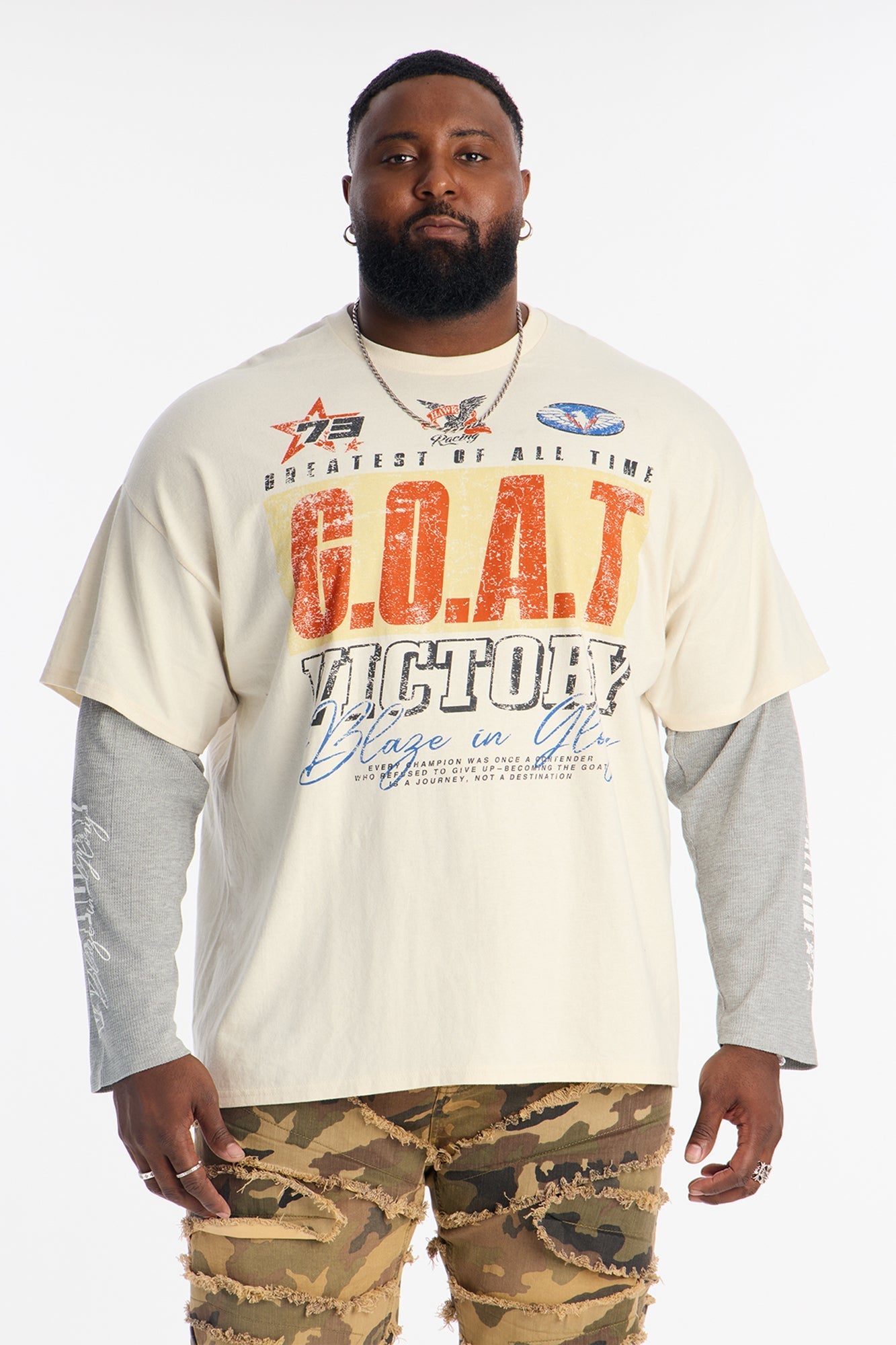 GOAT Thermal Twofer Tee - Natural/combo