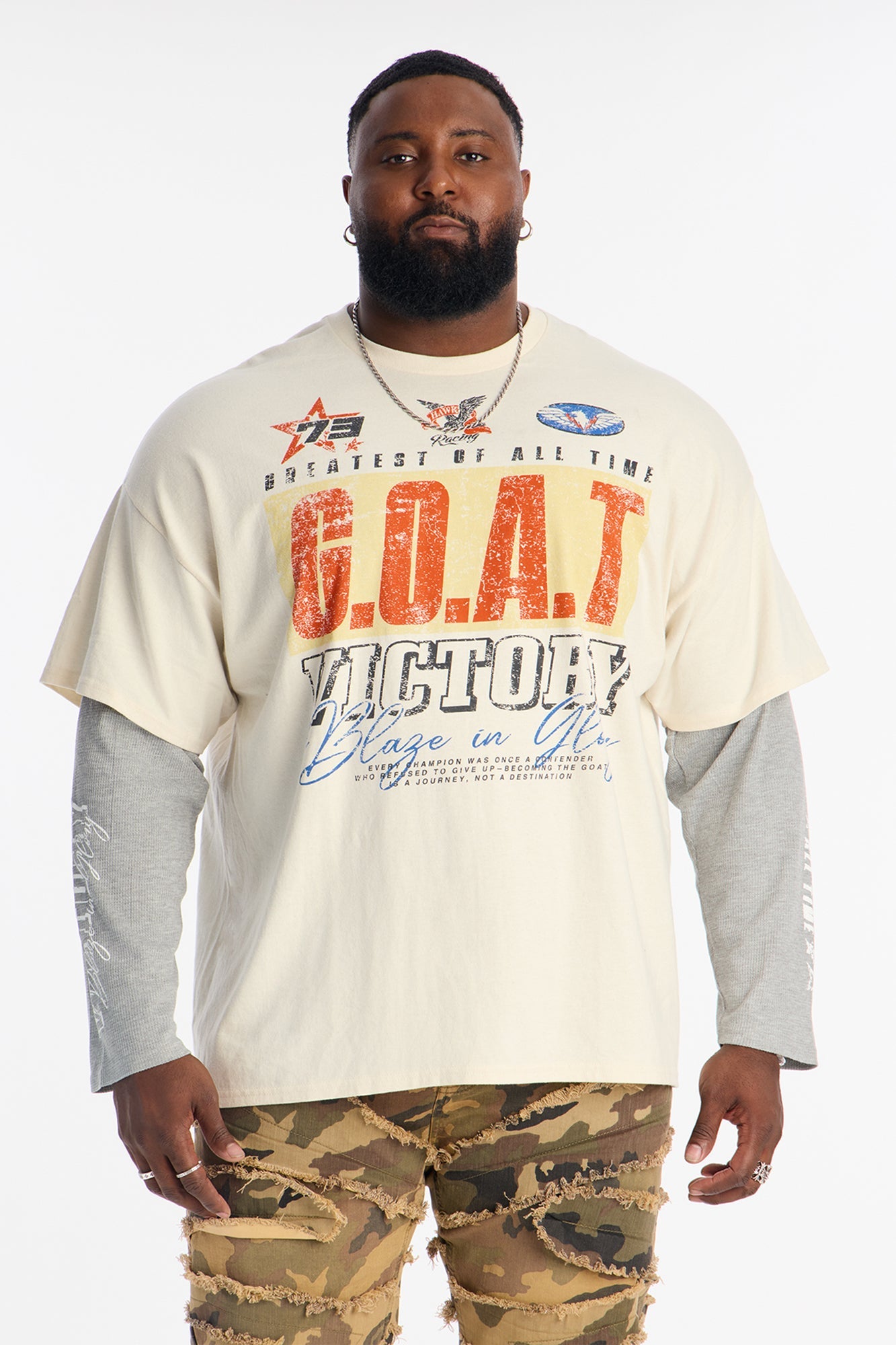 GOAT Thermal Twofer Tee - Natural/combo