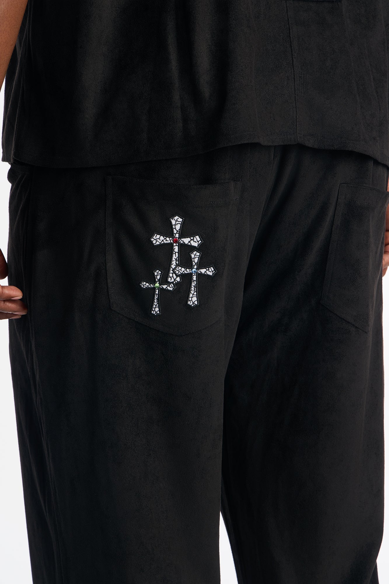 Slim Stained Truth Suede Pant - Black
