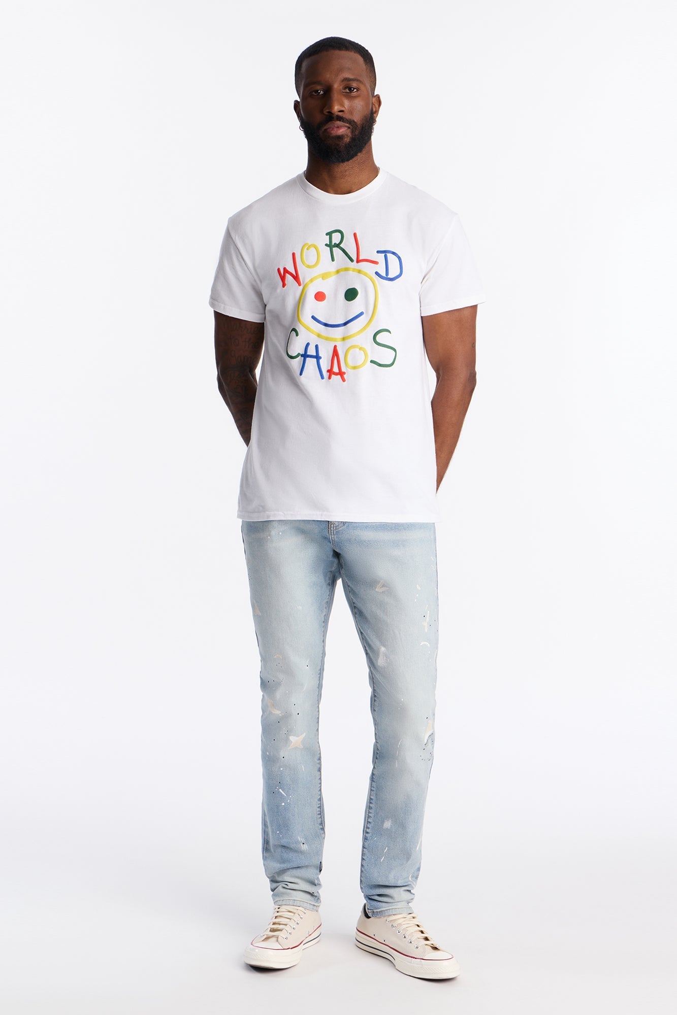 Smile For World Chaos Short Sleeve Tee - White