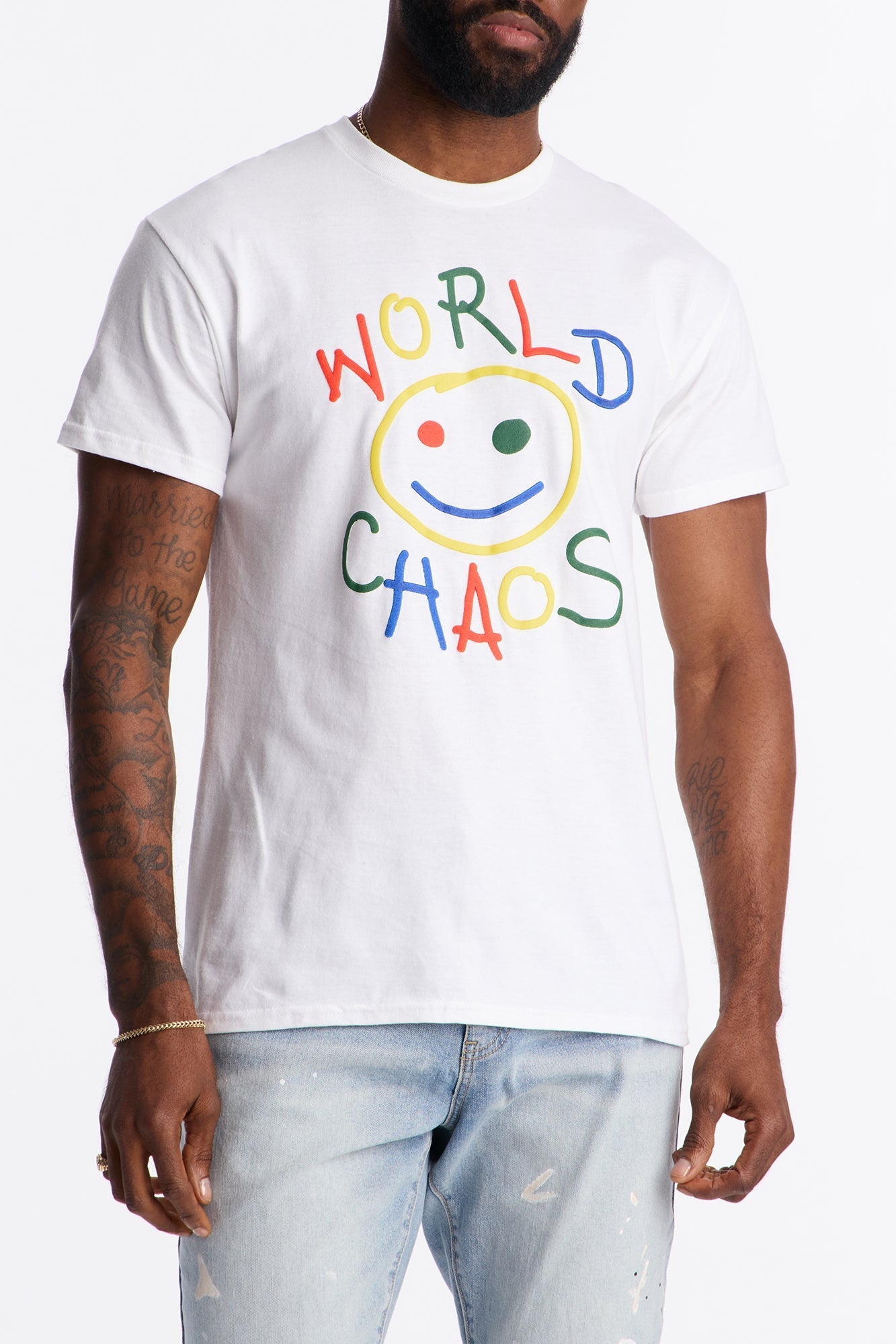 Smile For World Chaos Short Sleeve Tee - White
