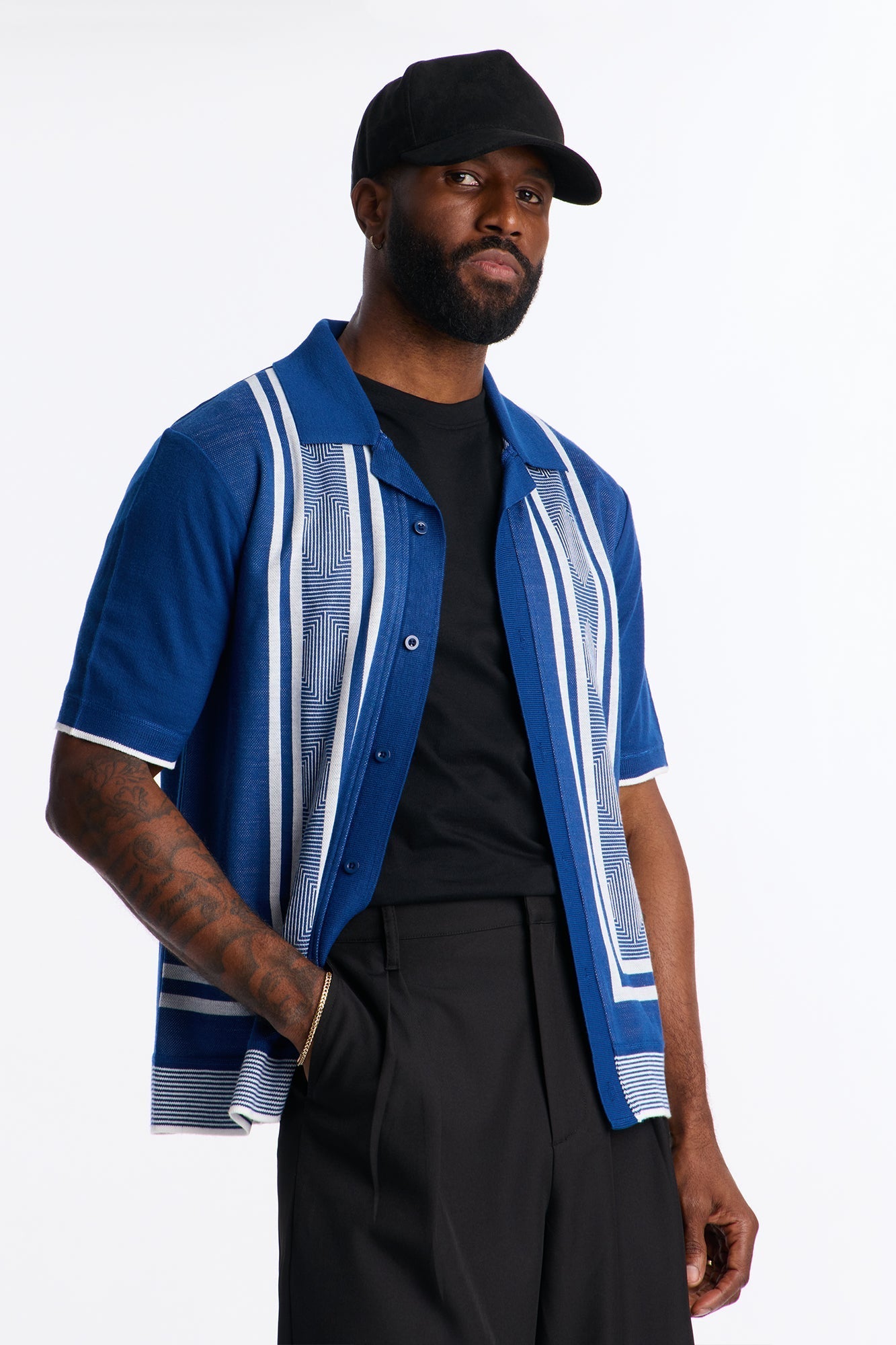 Casa Stripe Button Up - Blue/combo