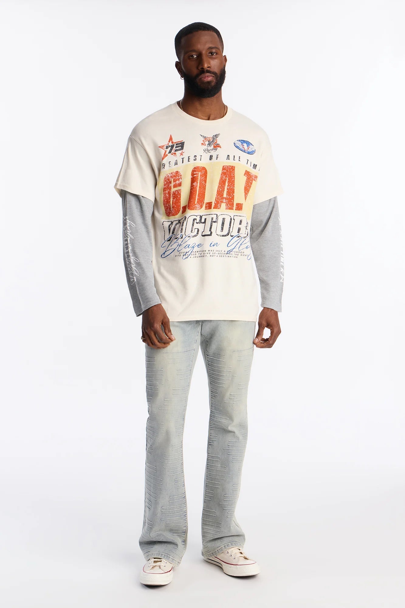 GOAT Thermal Twofer Tee - Natural/combo