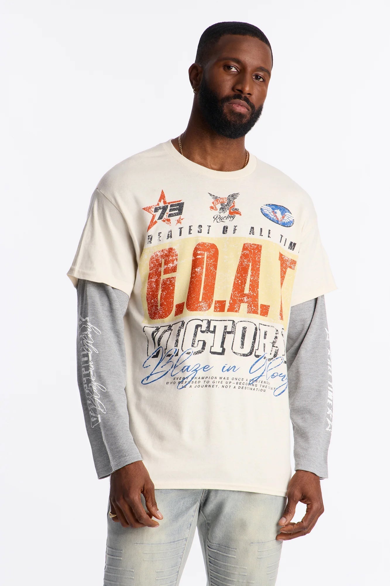GOAT Thermal Twofer Tee - Natural/combo