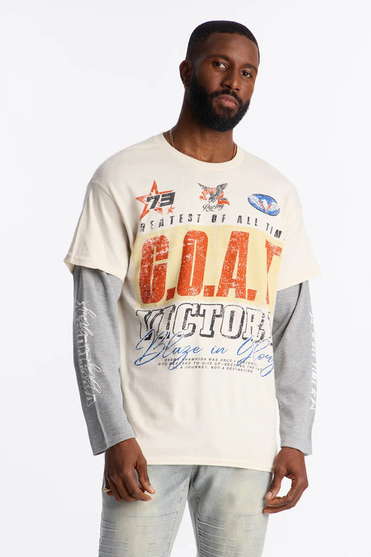 GOAT Thermal Twofer Tee - Natural/combo