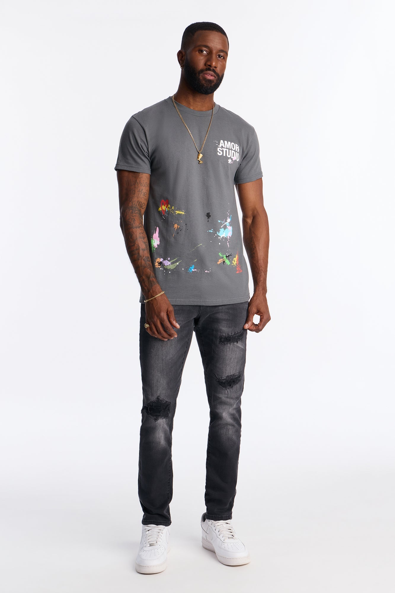 Your Everyday Skinny Distressed Jeans - Black Wash