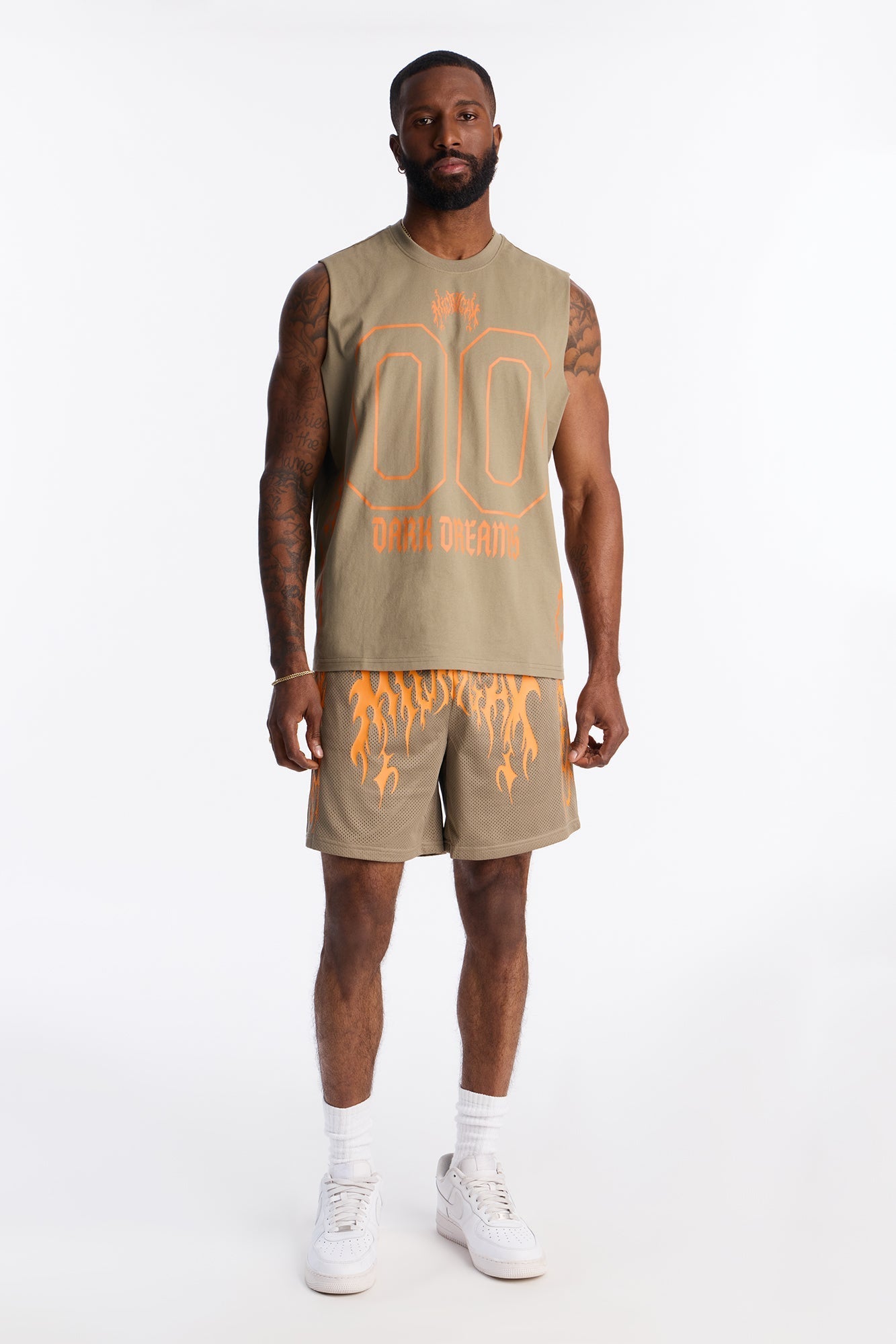 Midnight Anthem Graphic Muscle Tee - Olive/combo