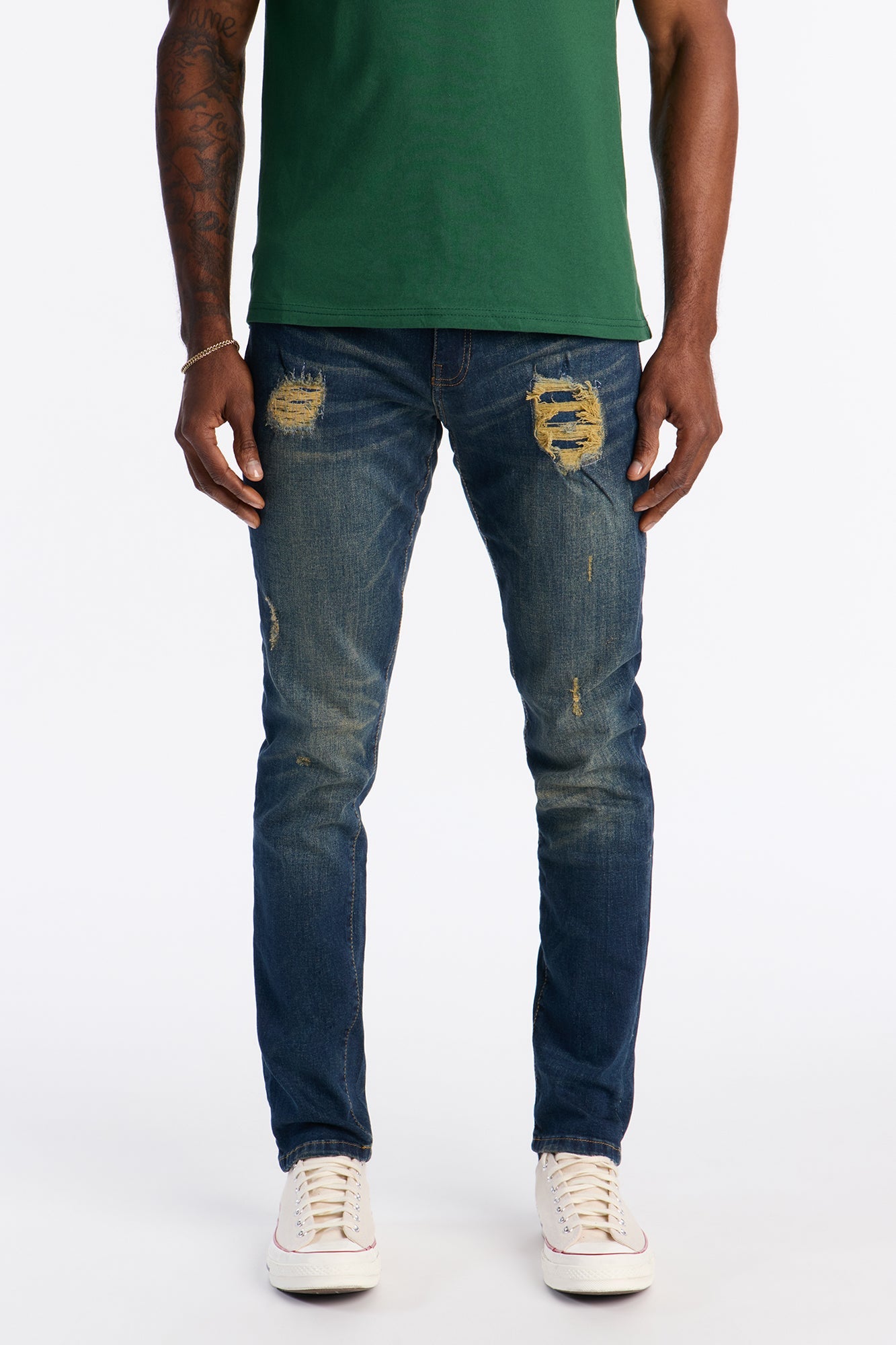 Skinny Distressed Feelin It Jeans - Dark Wash