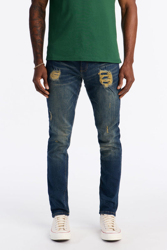 Skinny Distressed Feelin It Jeans - Dark Wash