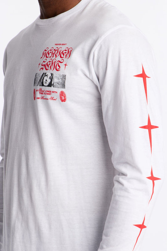 Heaven Sent Crusade Long Sleeve Tee - White