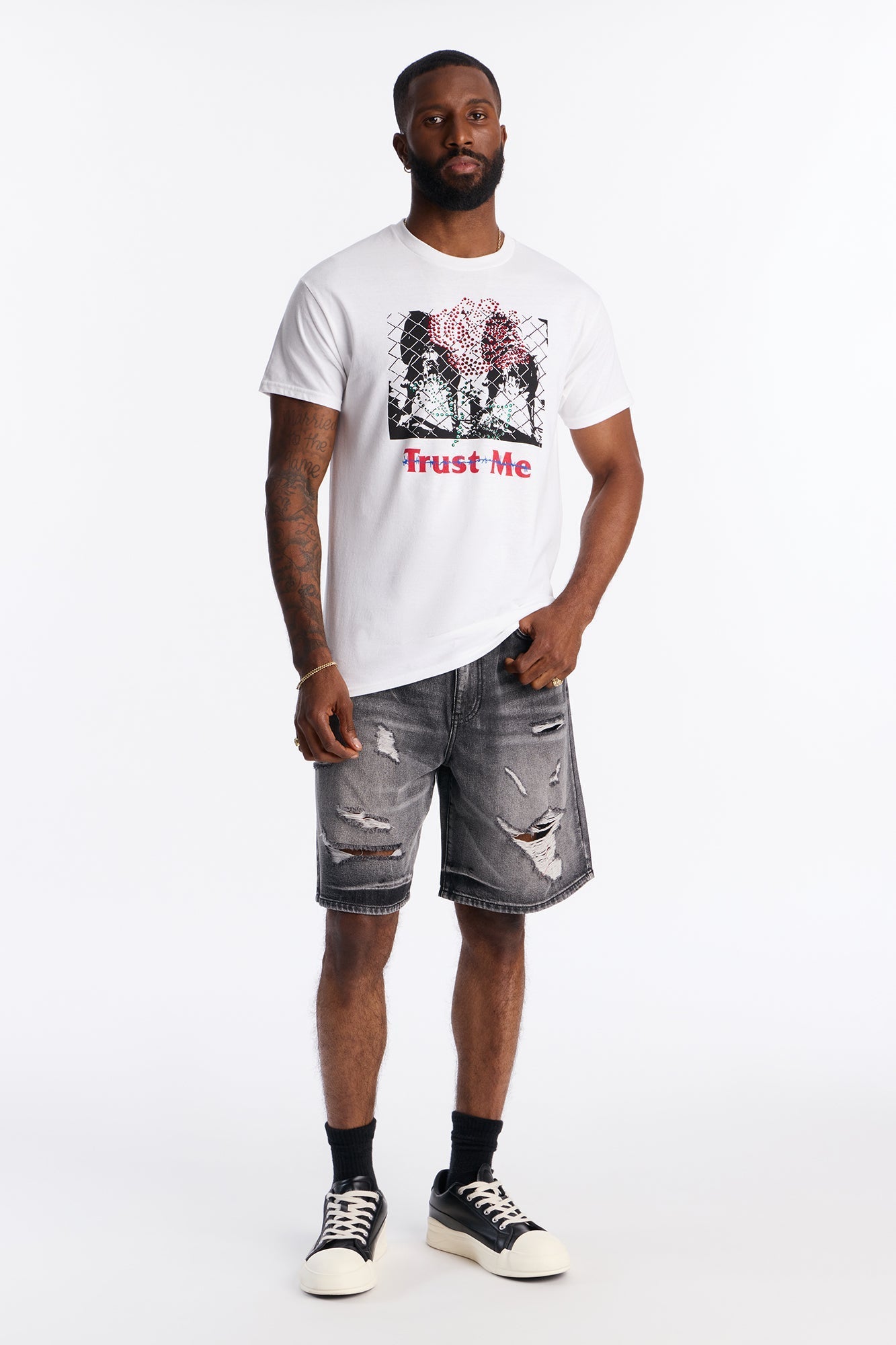 Relaxed Wish You Could Distressed Denim Shorts - Black Wash