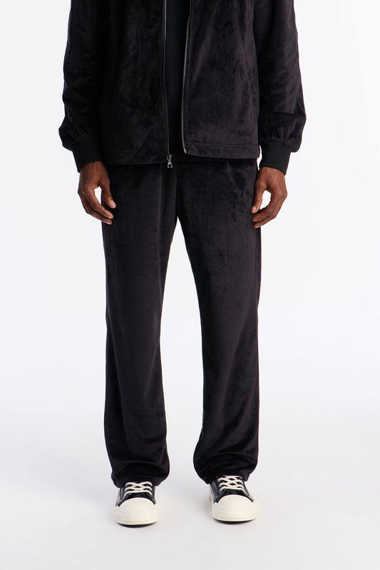 Straight Velour Pant - Black