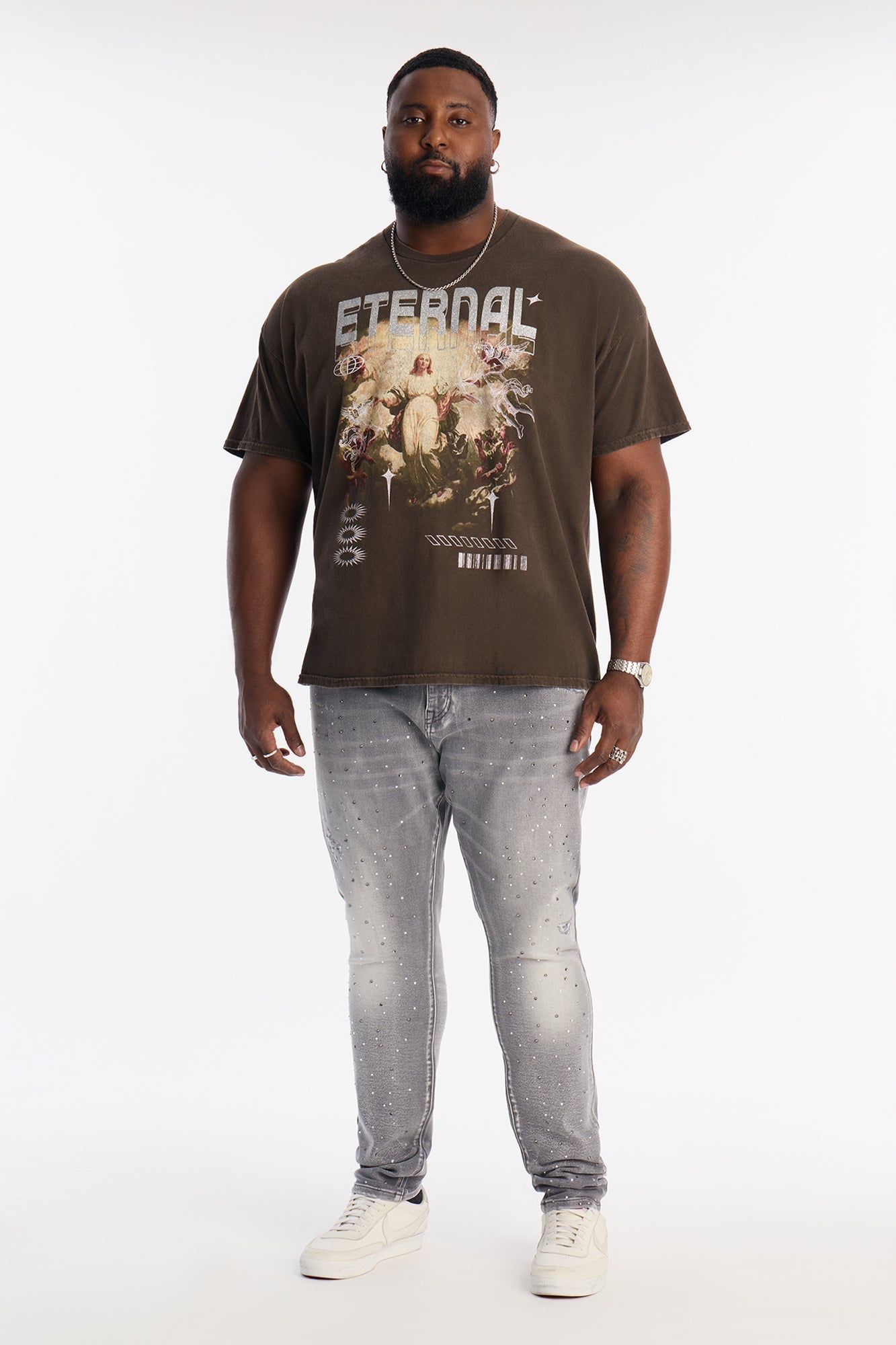 Stacked Skinny Froster Drip Jean - Grey