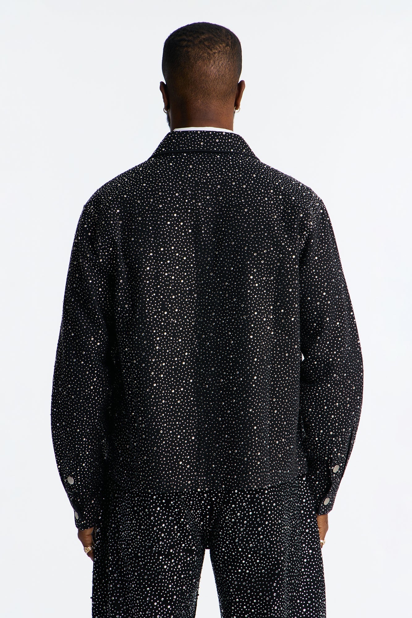 Iced Obsidian Button Up - Black