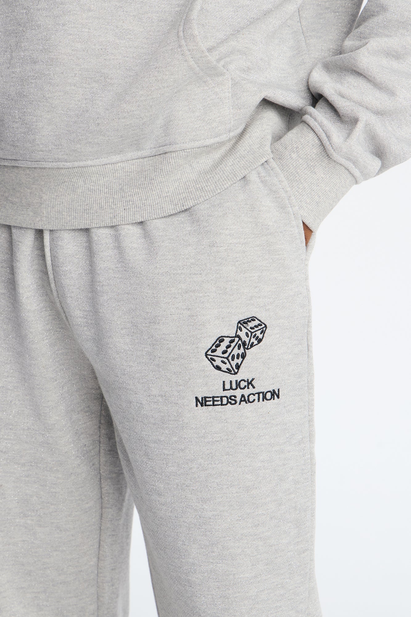 Chase Luck Embroidered Sweatpants - Heather Grey