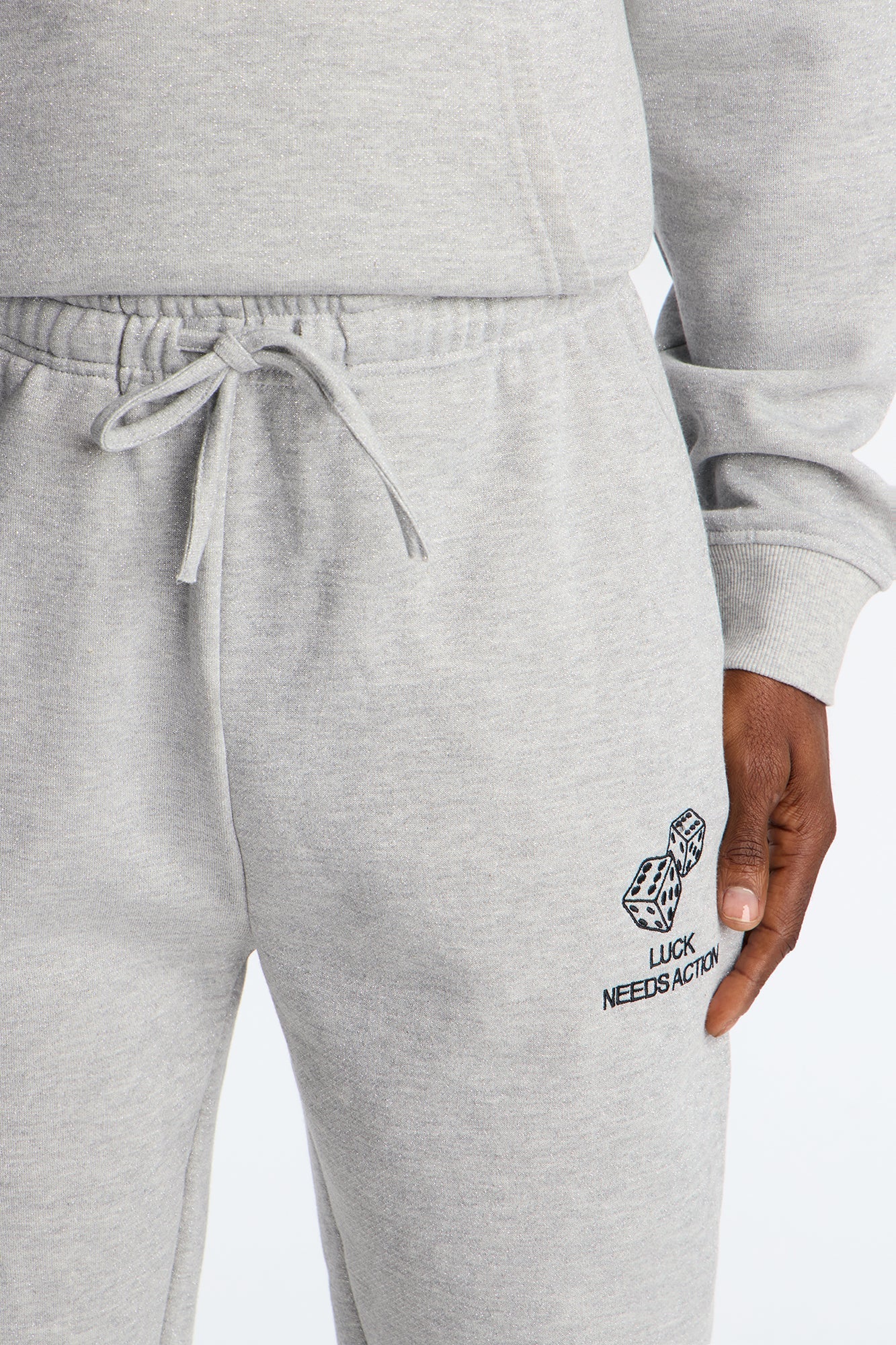 Chase Luck Embroidered Sweatpants - Heather Grey