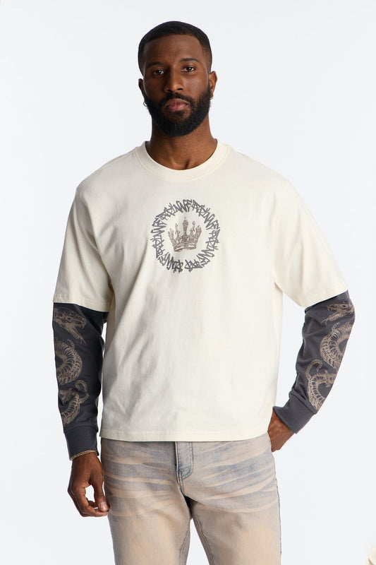King Type Shii 2fer Long Sleeve Tee - White