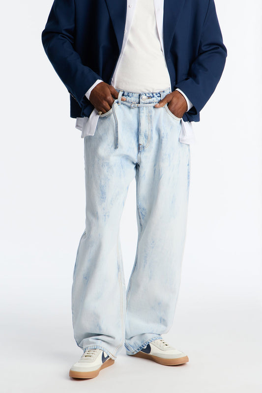 Barrel Bleach Belted Jean - Bleach Blue Wash