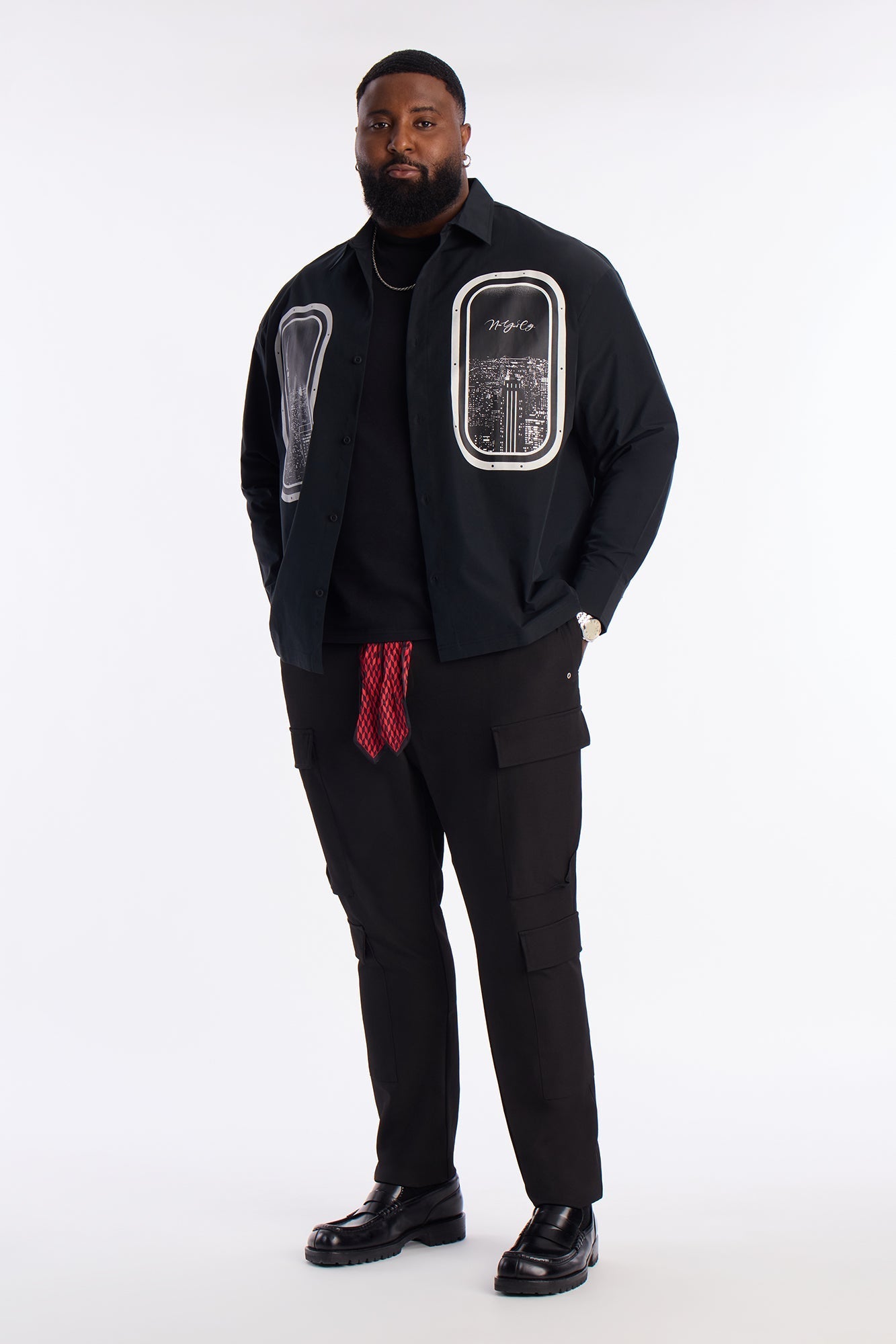 Skinny Stacked Sentinel Multi Pocket Pant - Black