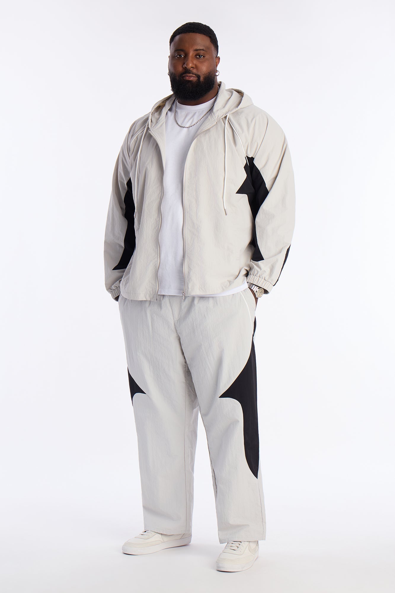 Straight Aura Coded Track Pant - Silver