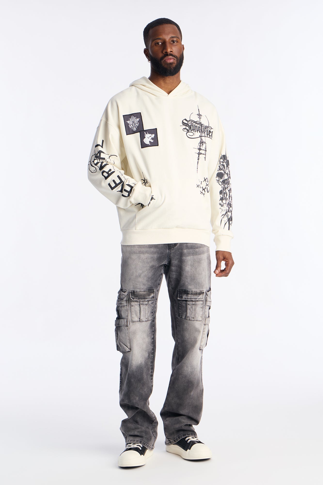 Stacked Slim Flare Enough Cargo Jean - Black Wash