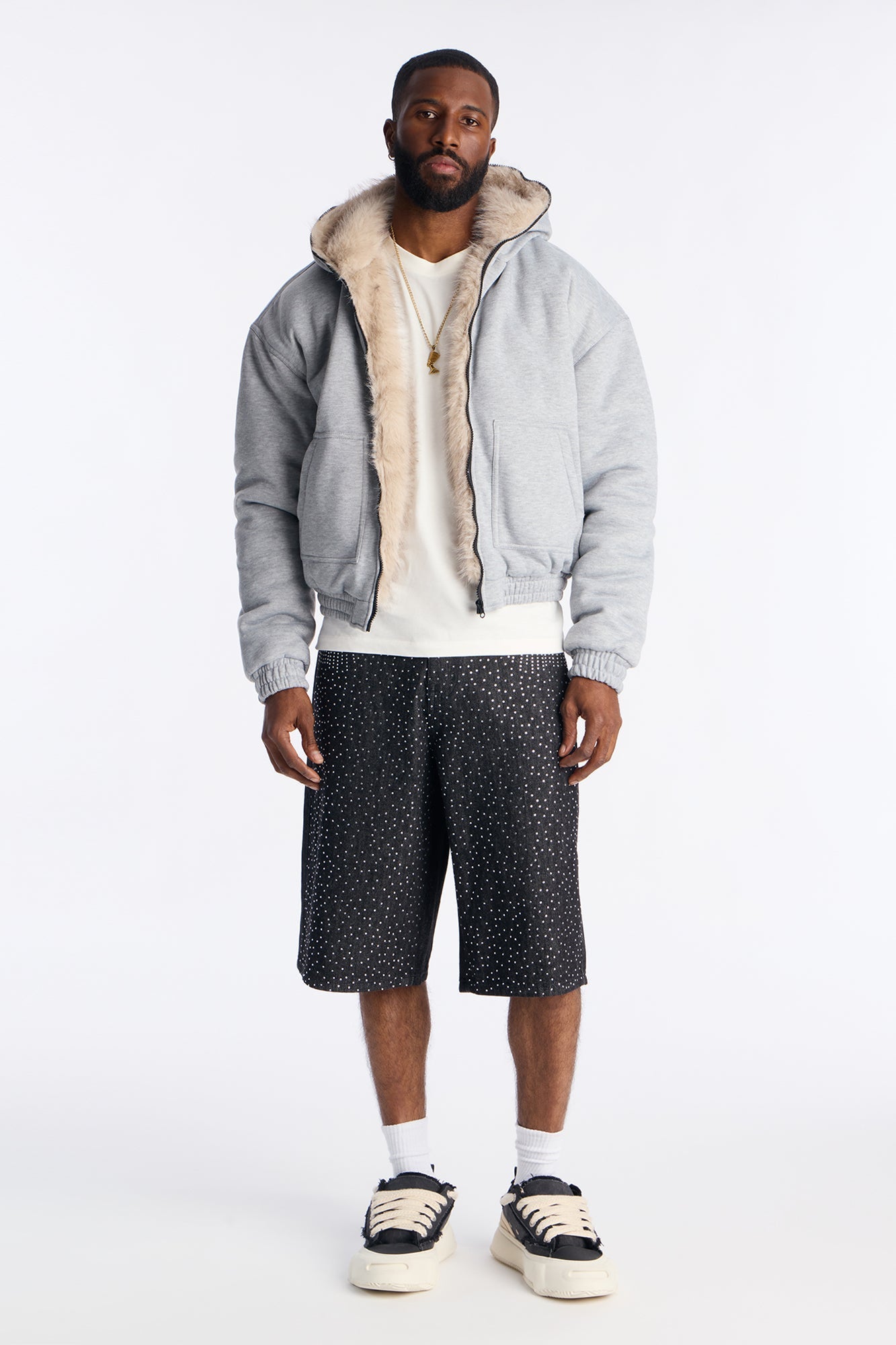 Baggy All Gem Denim Short - Black