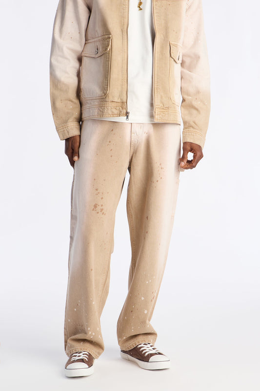 Baggy Spot Stained Jean - Tan