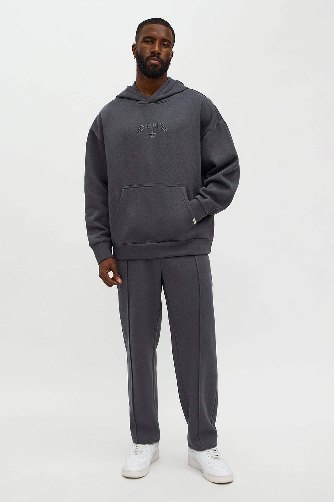 Saints Studio Embroidered Sweatpants - Dark Grey
