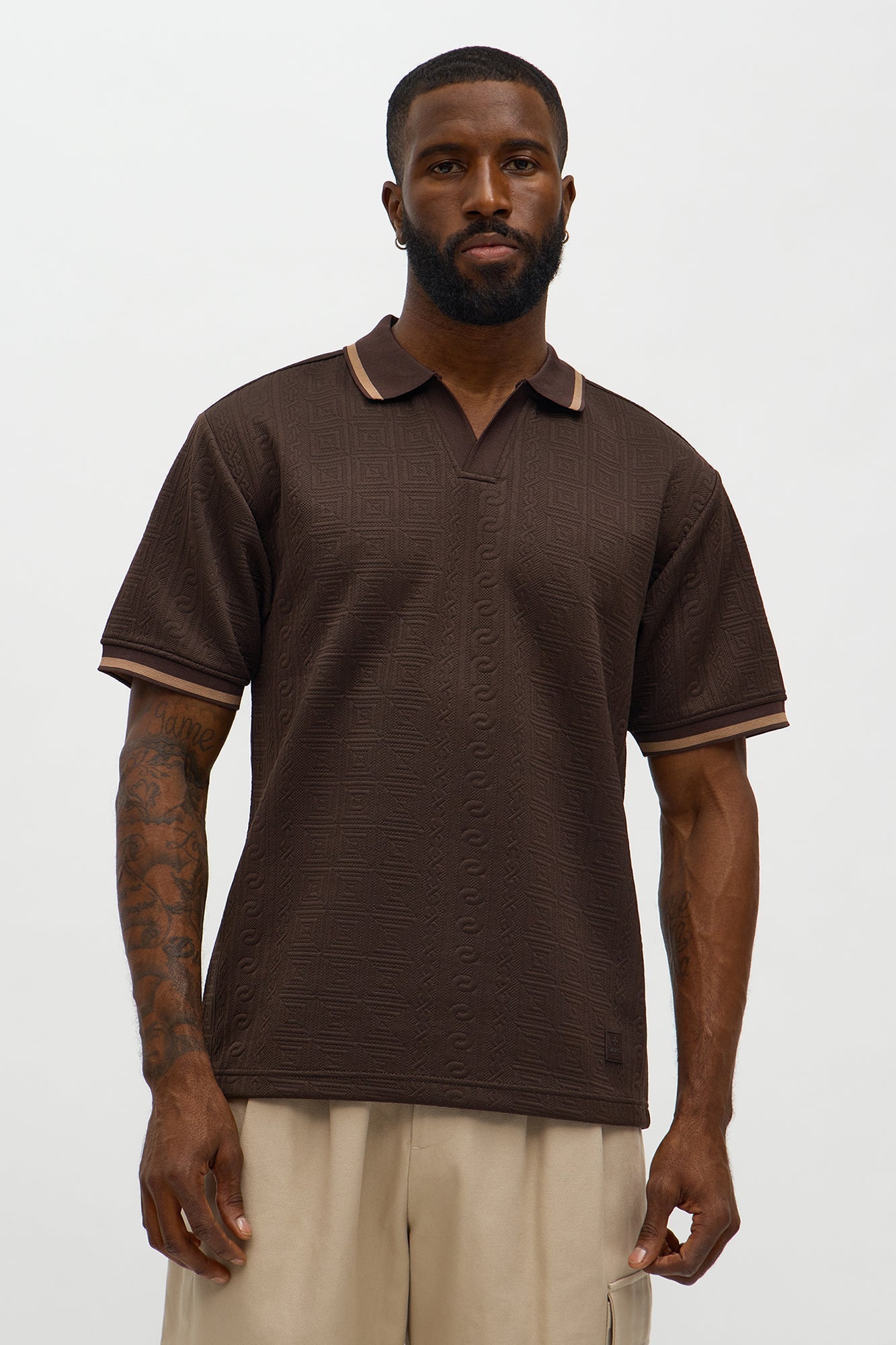 Versailles Grid Polo - Brown
