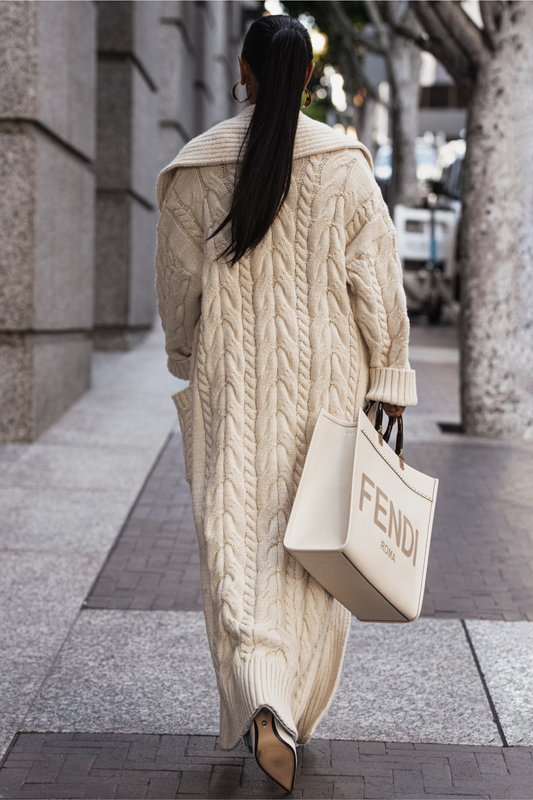 Ivory Upstate Cable Knit Cardigan JLUXLABEL