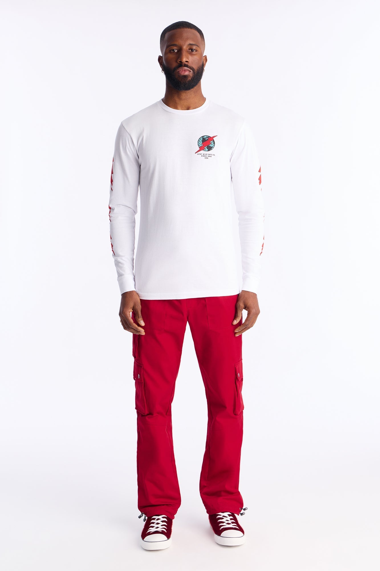 Roaming Twill Cargo Pants - Red