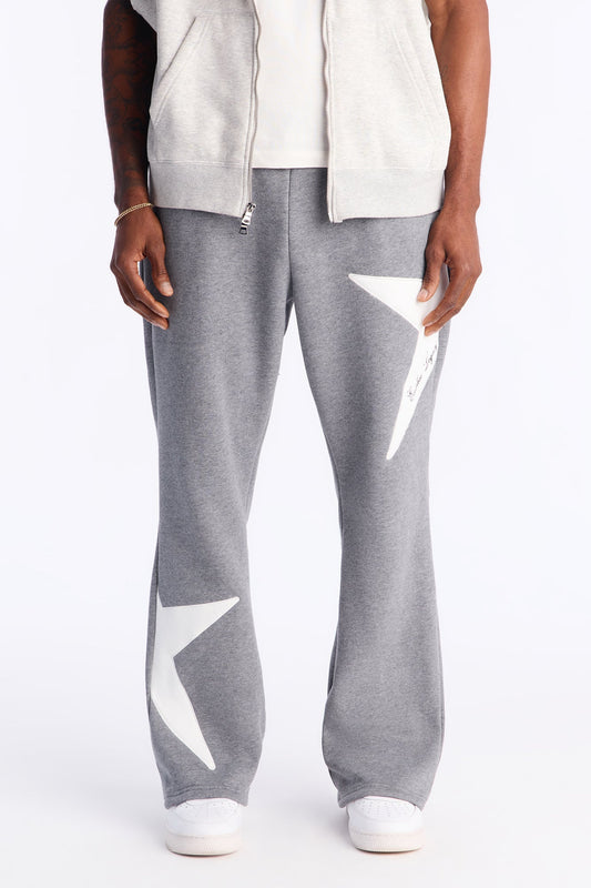Star Slim Flare Sweatpants - Grey