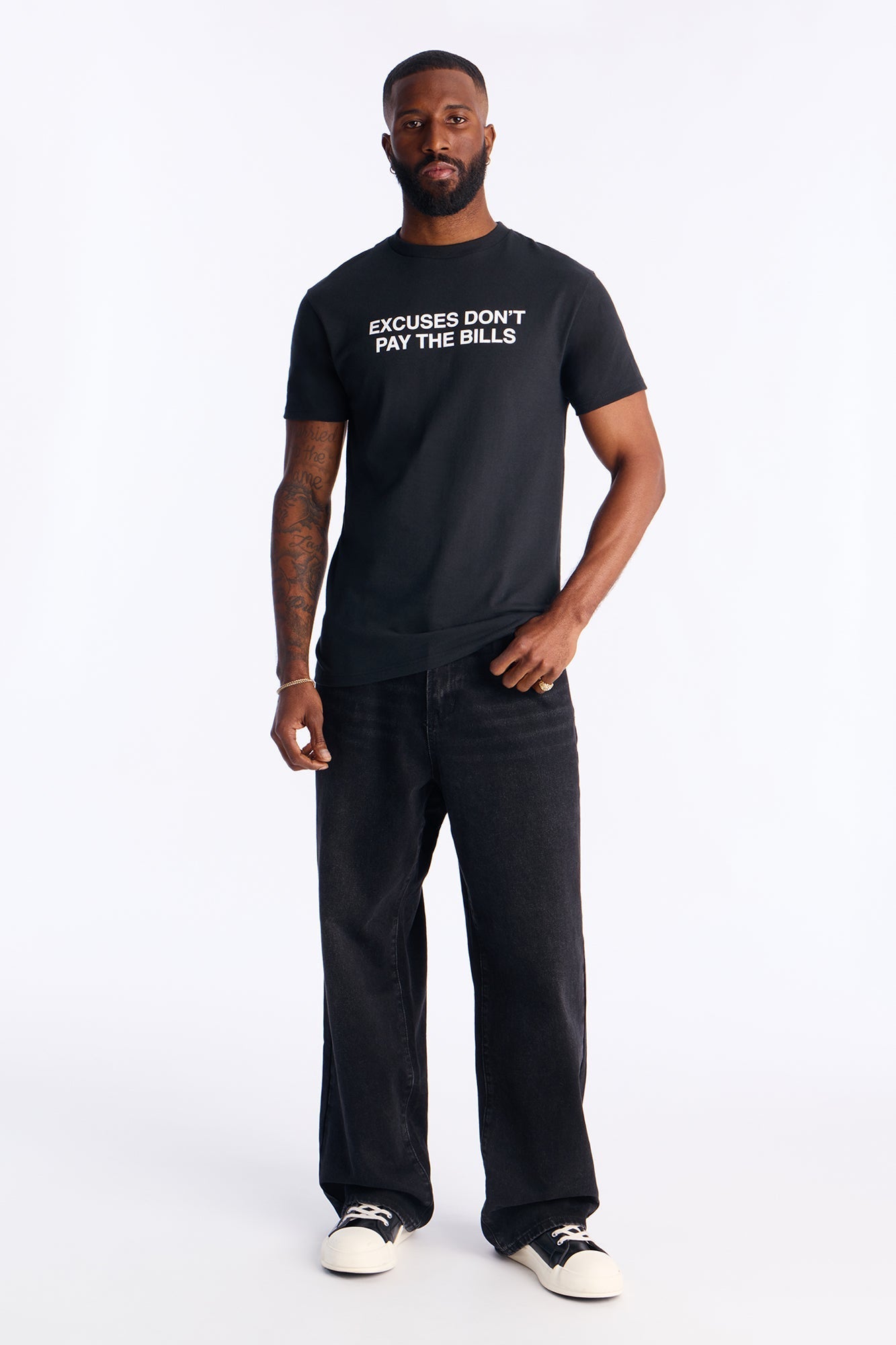 Excuses Don't Pay Bills Short Sleeve Tee - Black