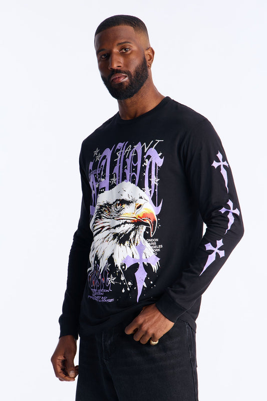 Saint Crosses Long Sleeve Tee - Black