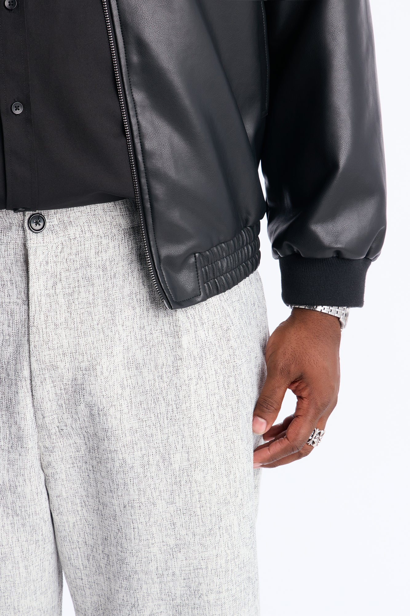 Straight Bleeker Pleated Trouser - Cream