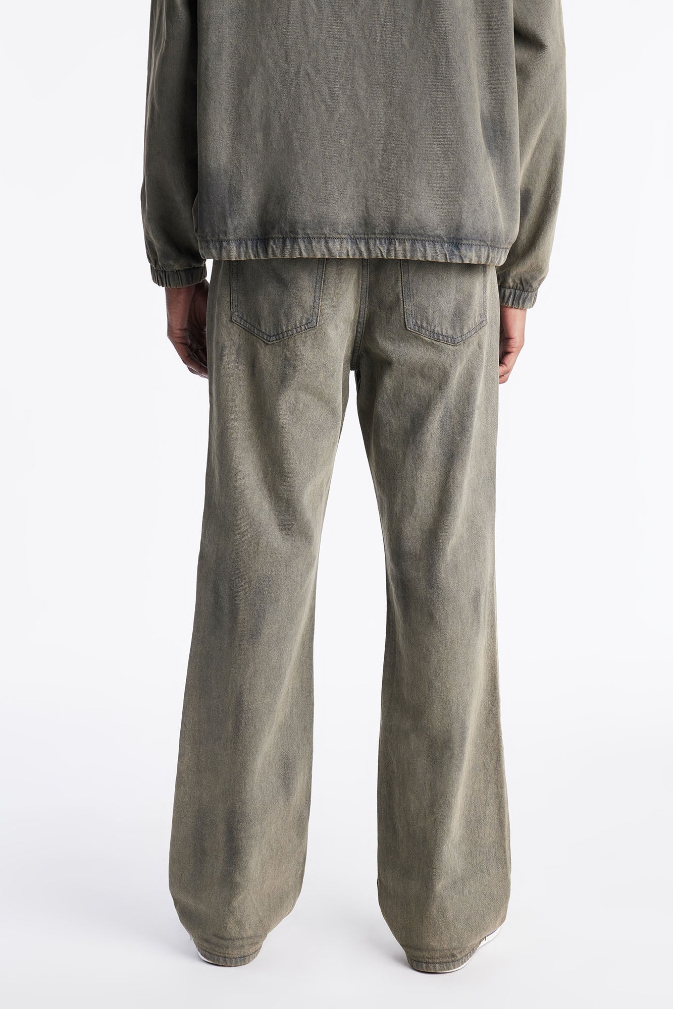 Stacked Slim Flare Dune Jean - Olive