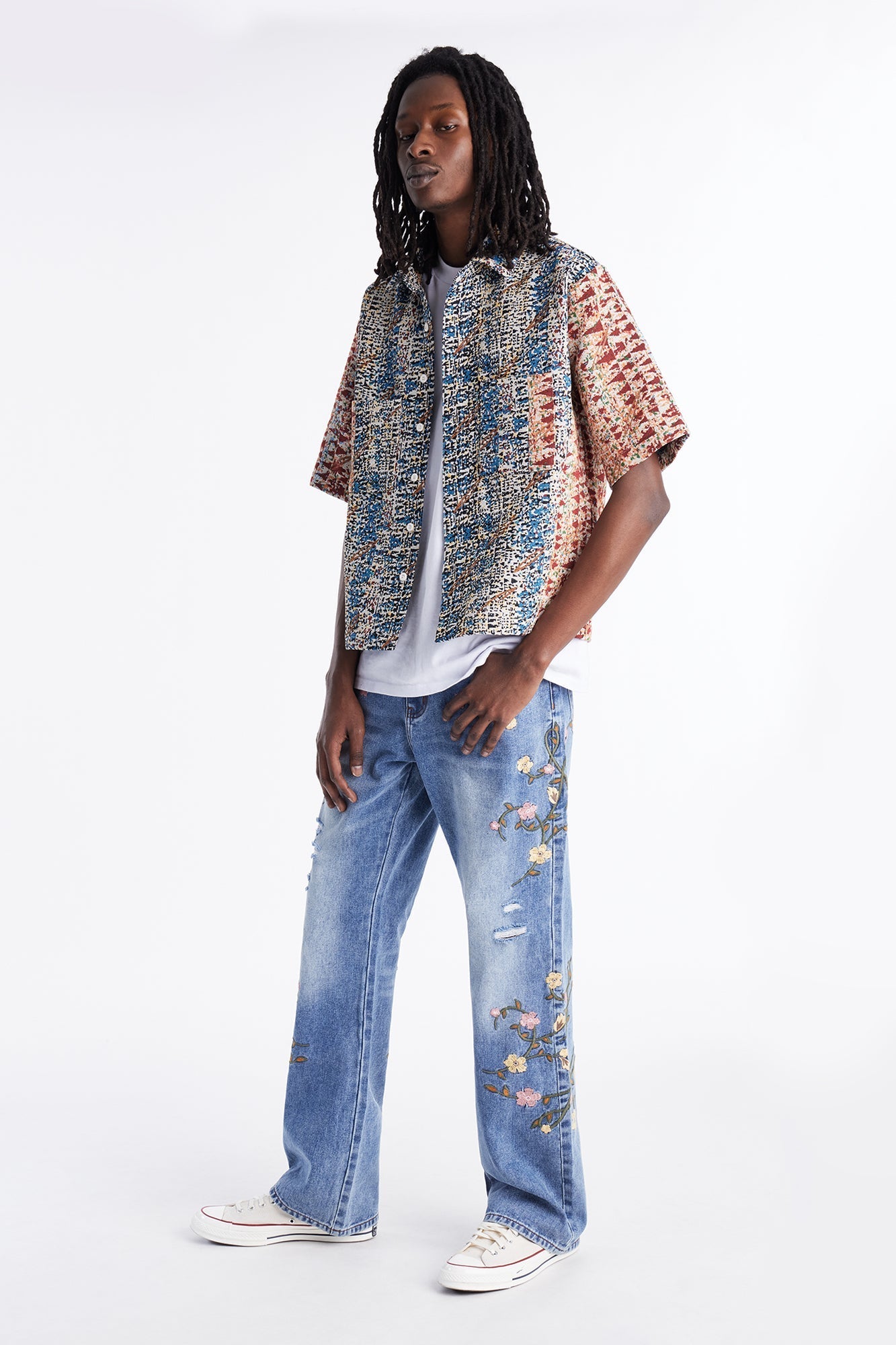 Blooming Stacked Slim Flare Jeans - Light Blue Wash
