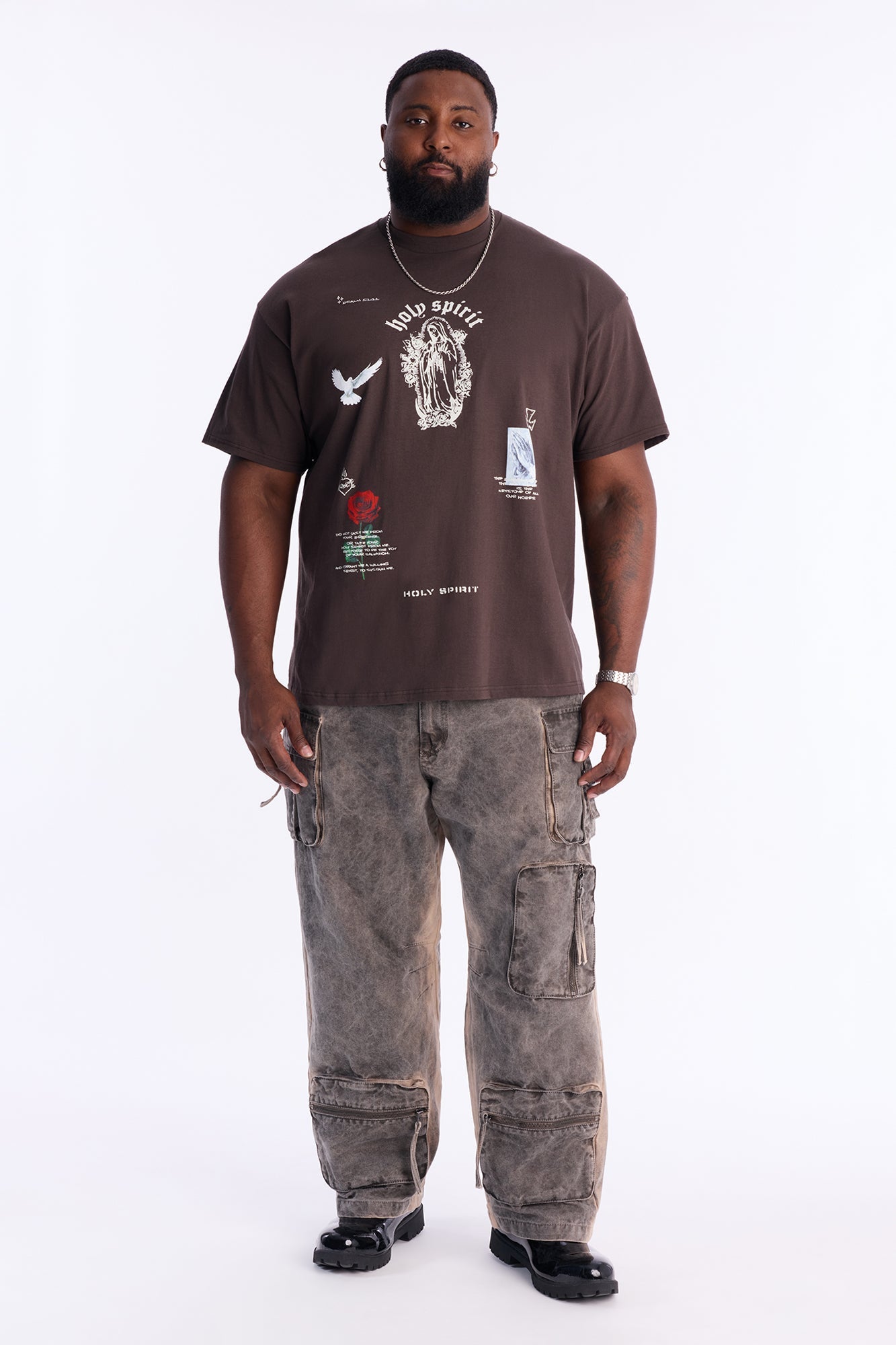 Holy Spirit Protect Me Short Sleeve Tee - Chocolate