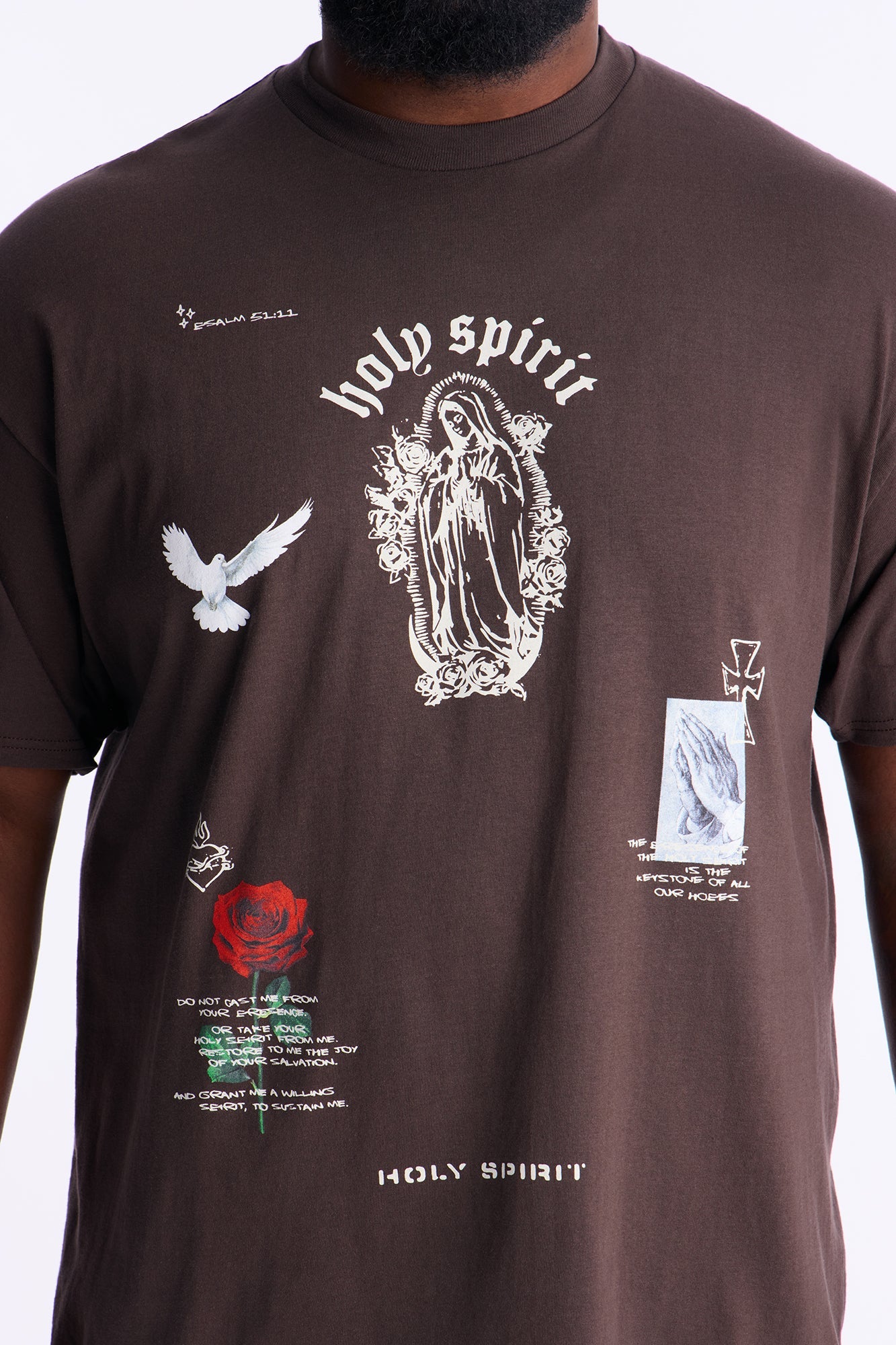 Holy Spirit Protect Me Short Sleeve Tee - Chocolate
